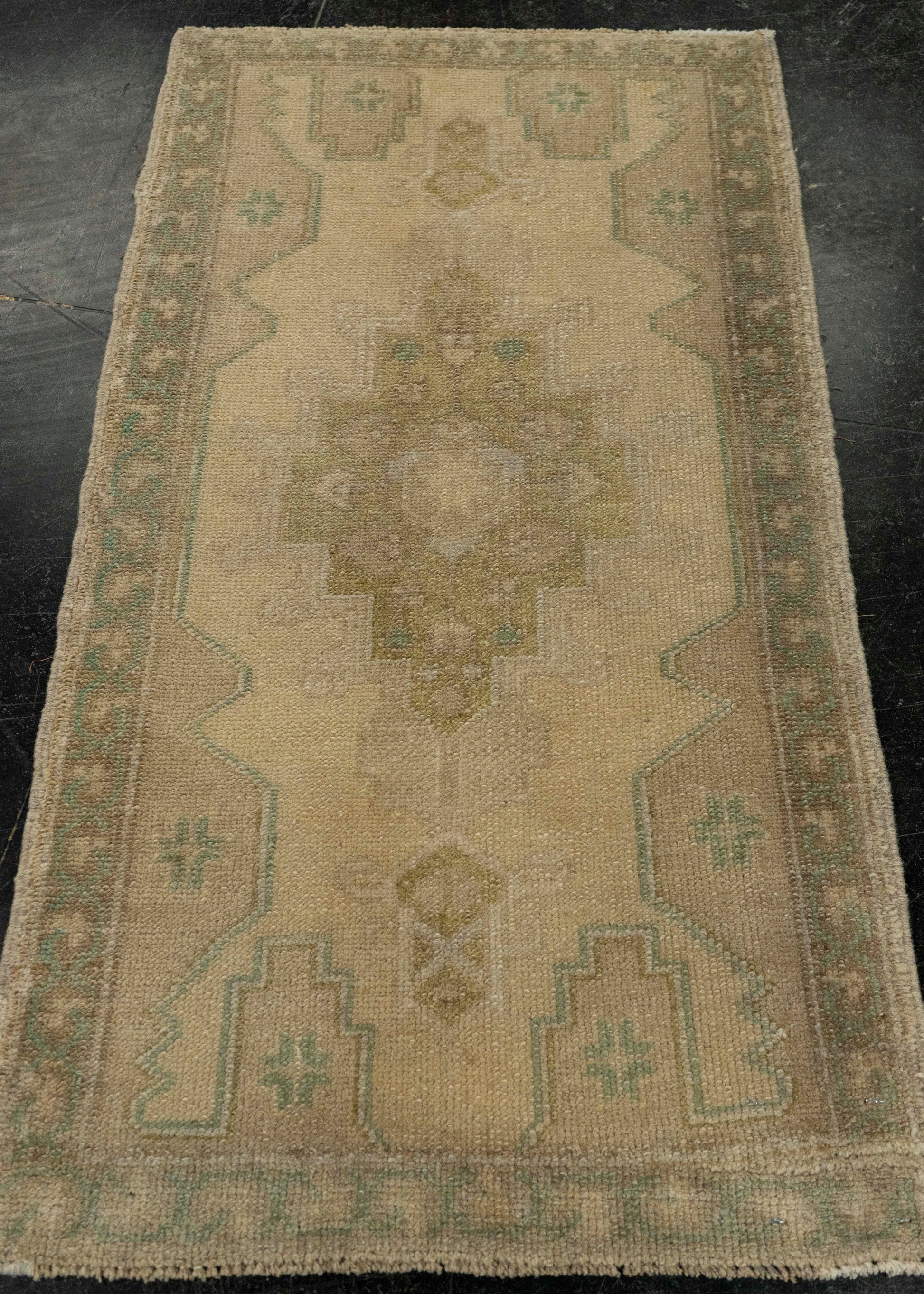 Turkish Mini Rug Oriental Hand Knotted Vintage Rug 1'8" x 3'1" #21083