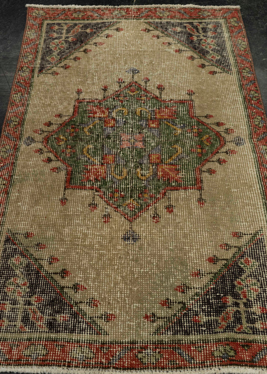 Turkish Mini Rug Oriental Hand Knotted Vintage Rug 2'3" x 3'6" #21107