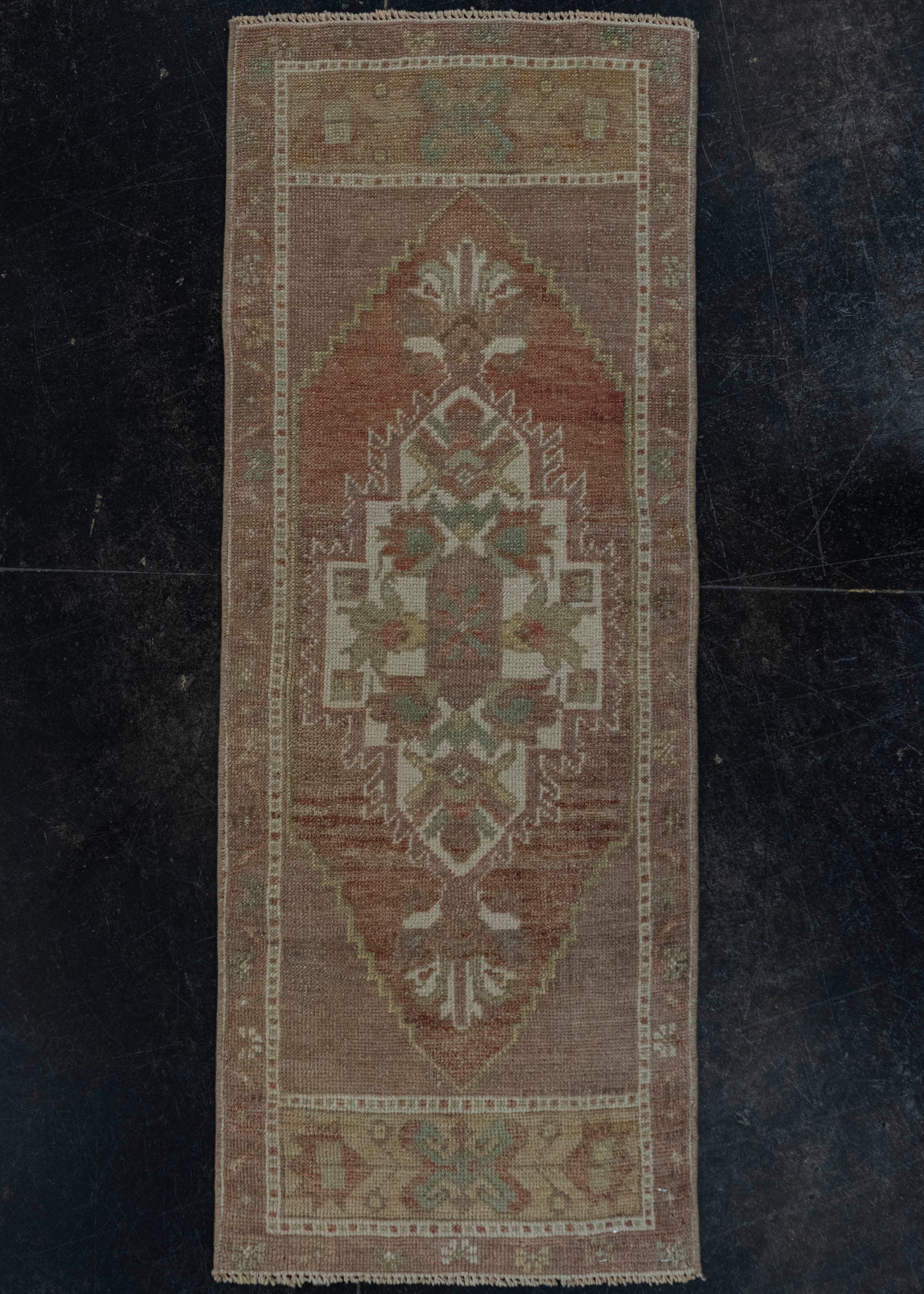Turkish Mini Rug Oriental Hand Knotted Vintage Rug 1'5" x 3'10" #20635
