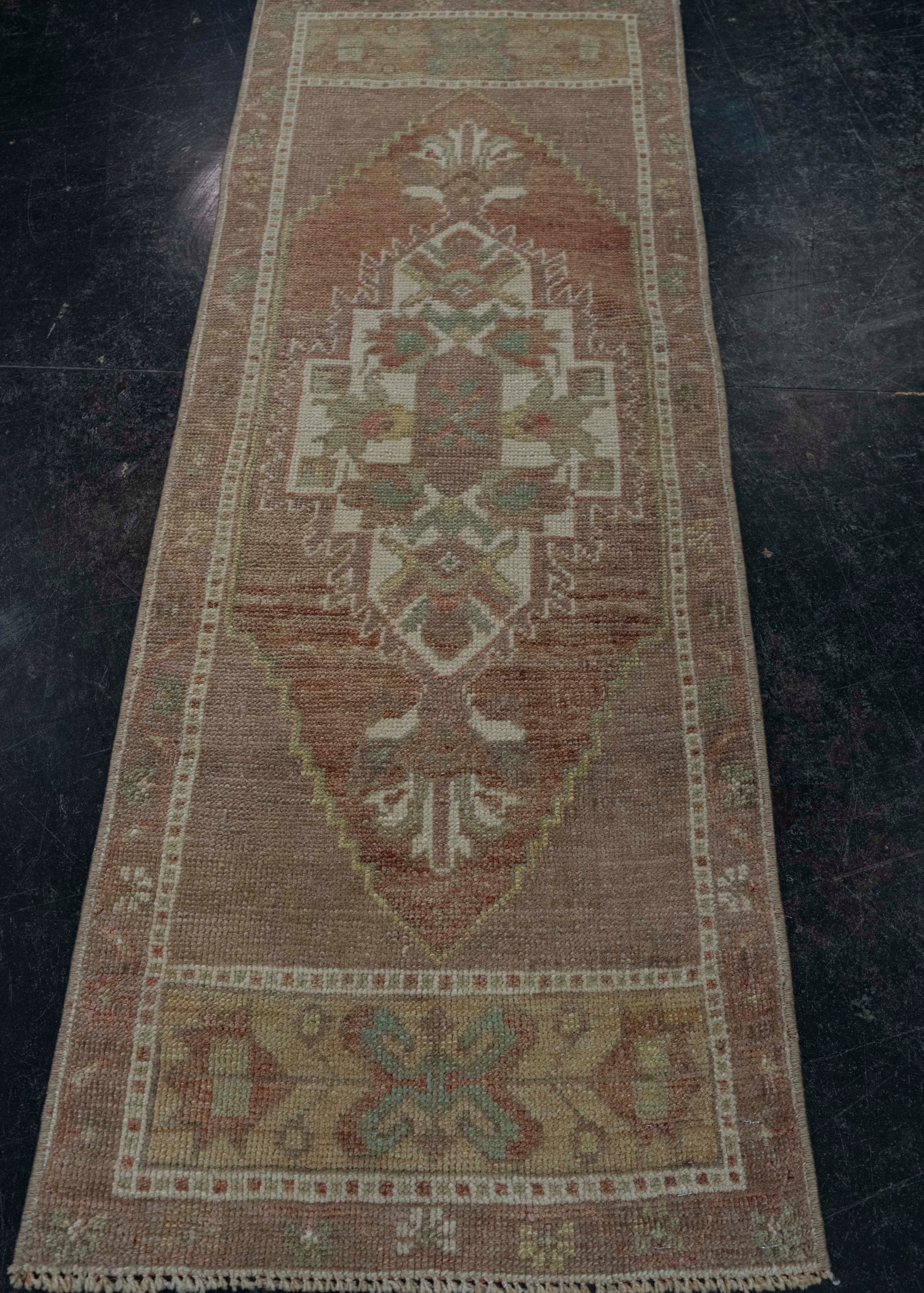 Turkish Mini Rug Oriental Hand Knotted Vintage Rug 1'5" x 3'10" #20635