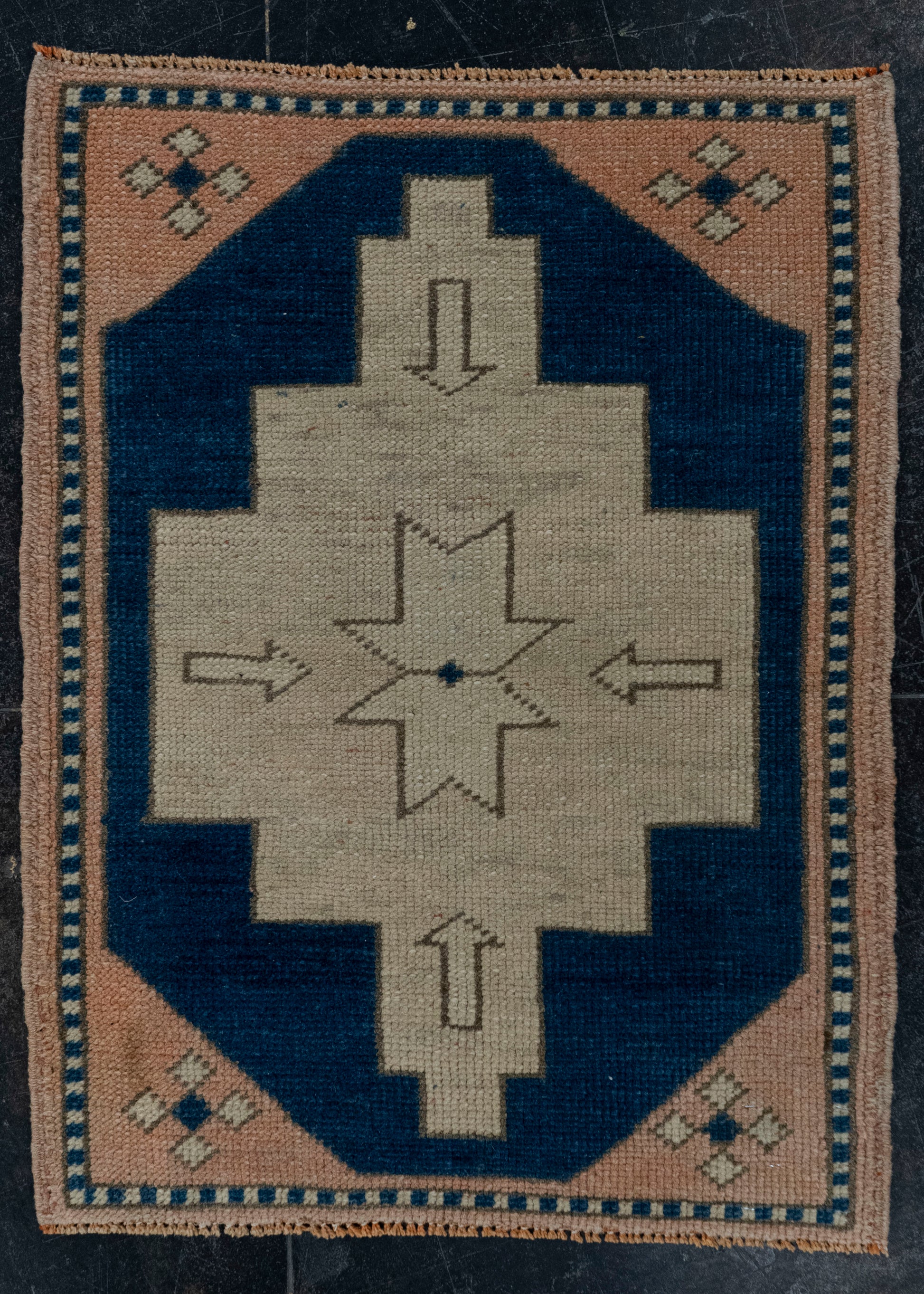 Turkish Mini Rug Oriental Hand Knotted Vintage Rug 1'10" x 2'5" #20619
