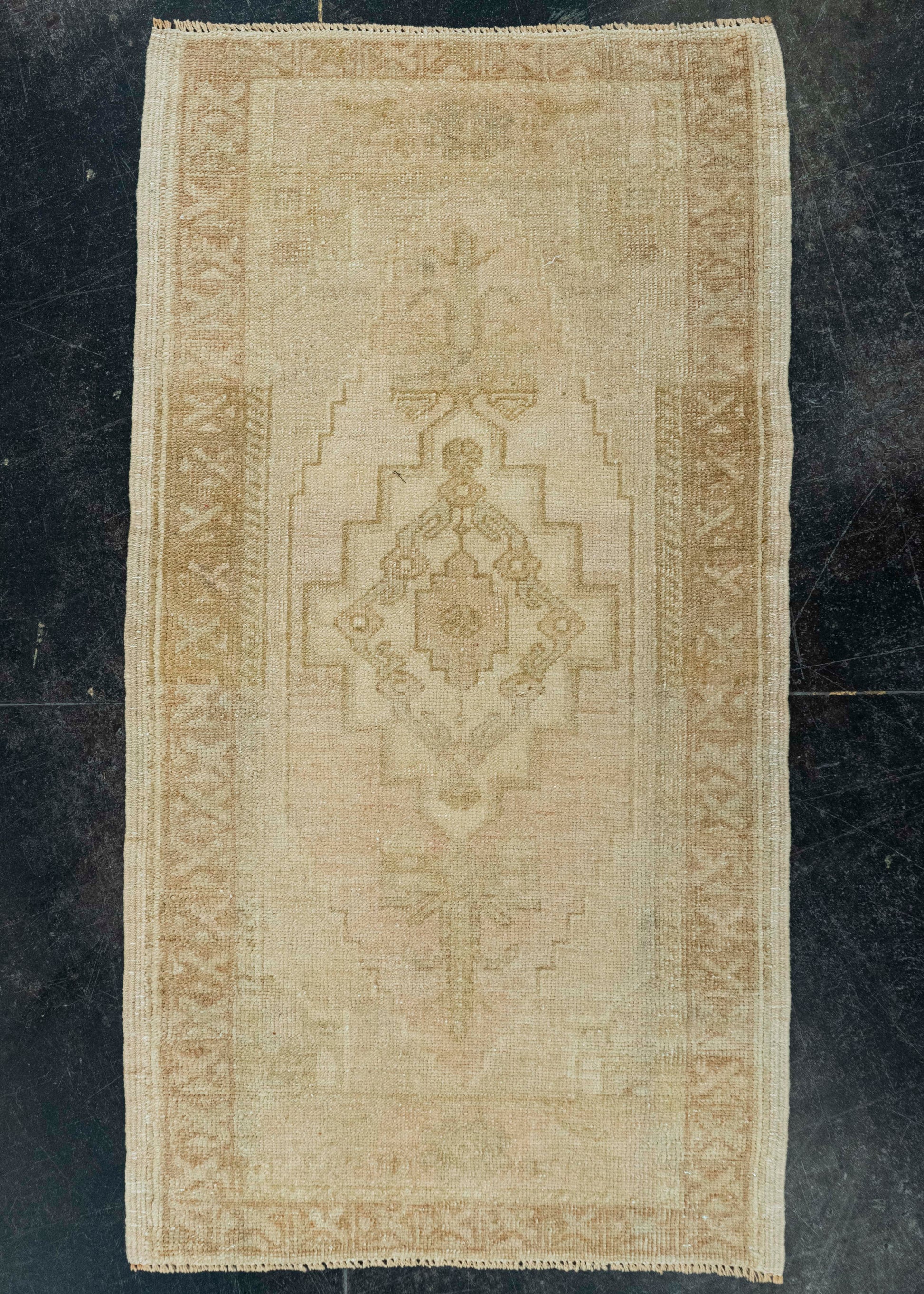 Turkish Mini Rug Oriental Hand Knotted Vintage Rug 1'8" x 3'7" #20624