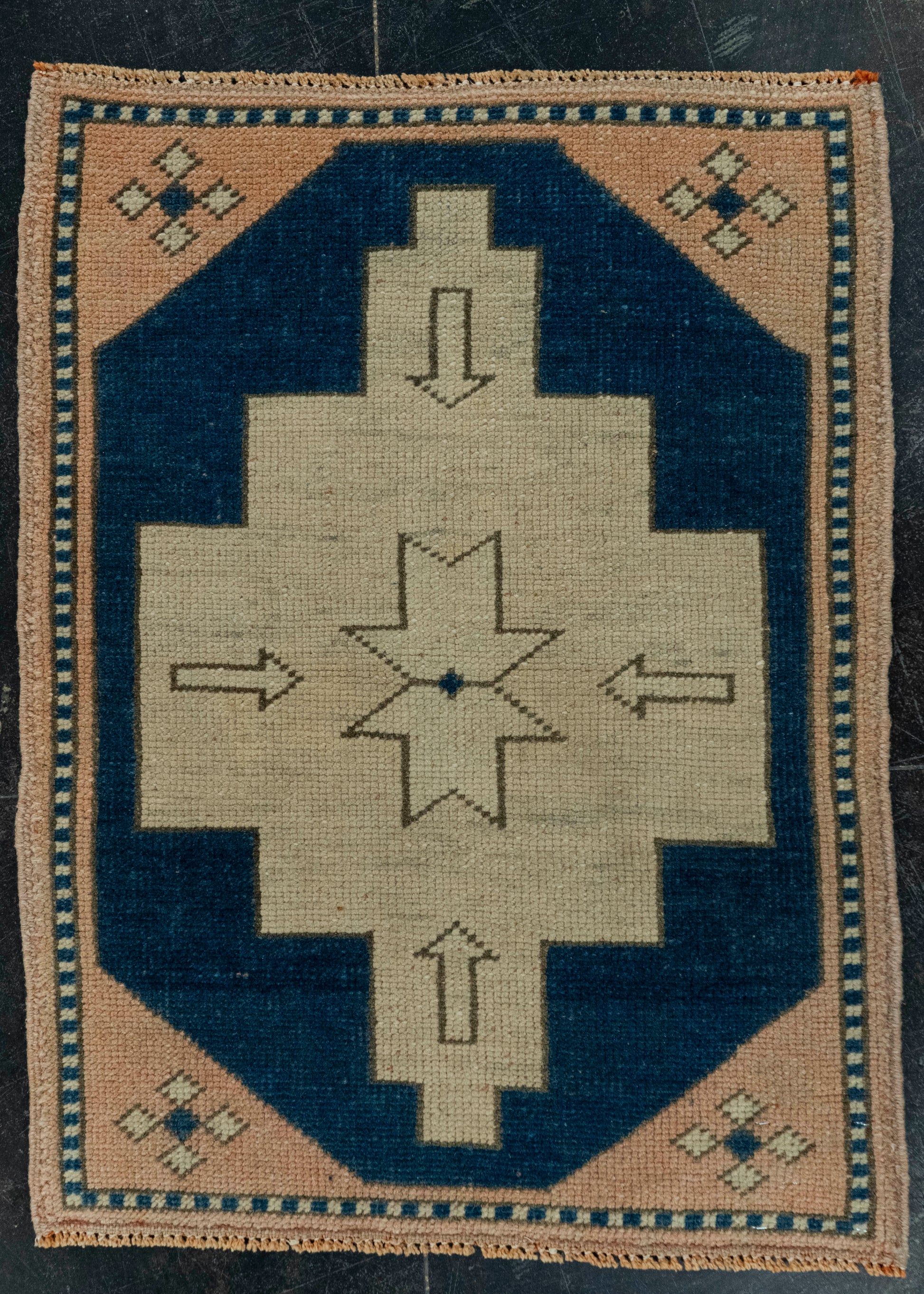 Turkish Mini Rug Oriental Hand Knotted Vintage Rug 1'10" x 2'5" #20618
