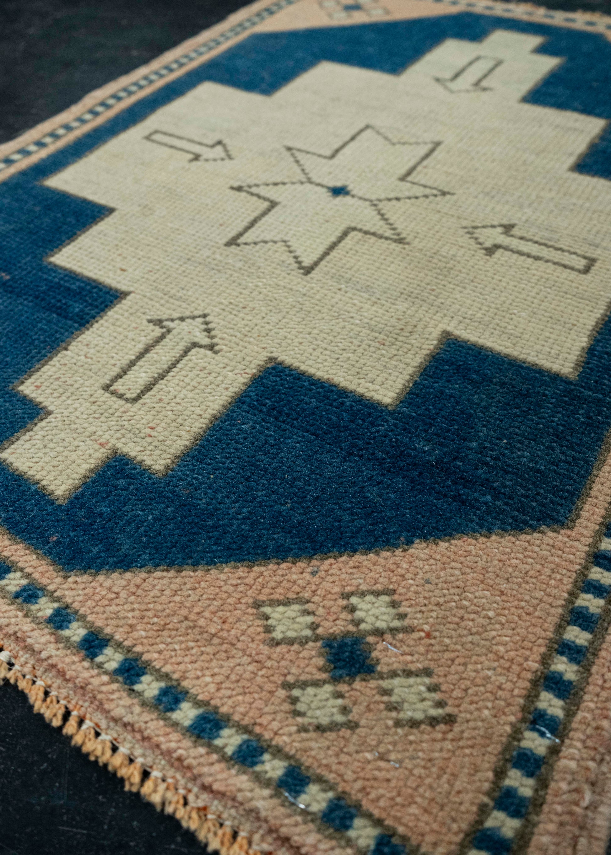 Turkish Mini Rug Oriental Hand Knotted Vintage Rug 1'10" x 2'5" #20618