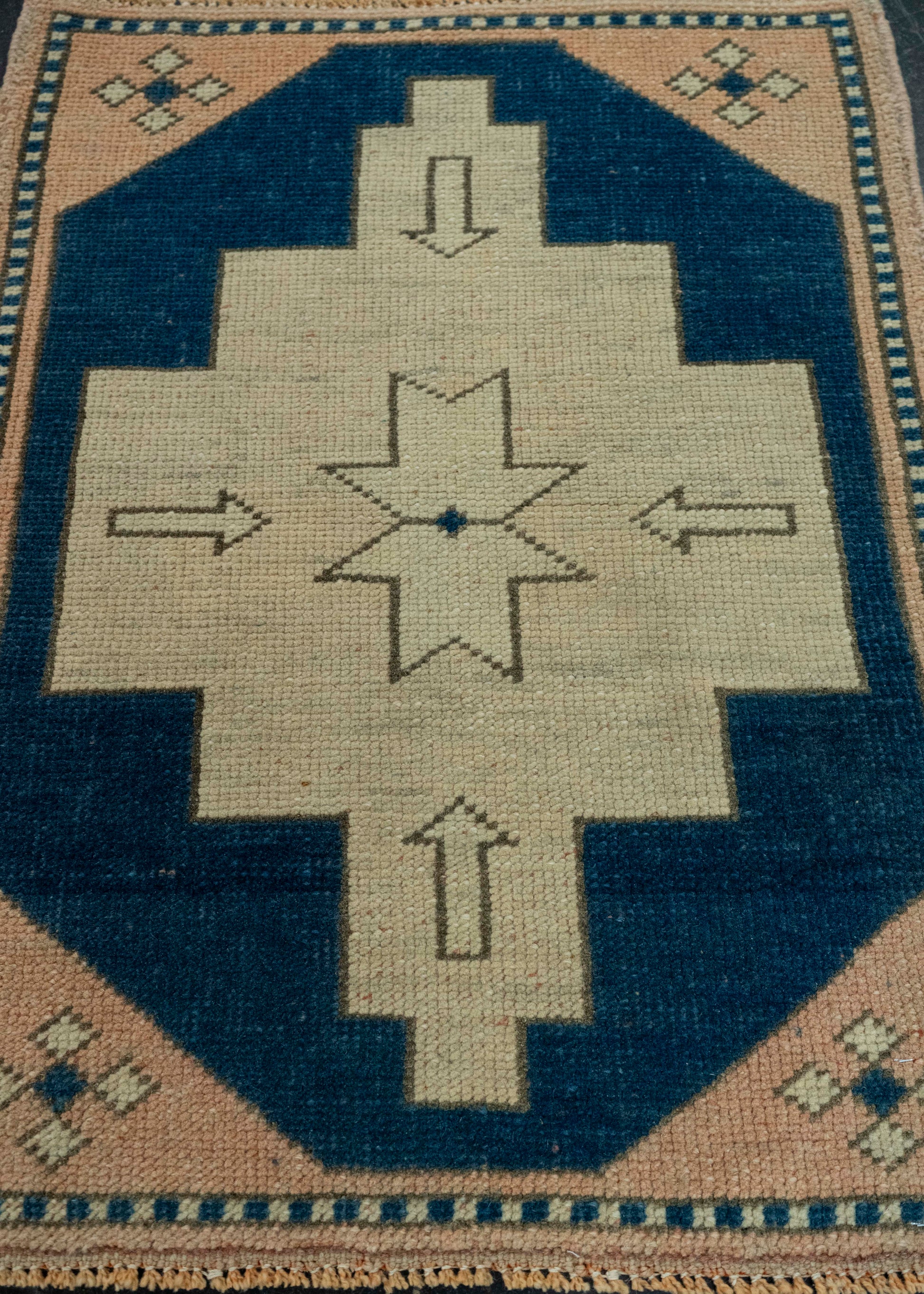 Turkish Mini Rug Oriental Hand Knotted Vintage Rug 1'10" x 2'5" #20618