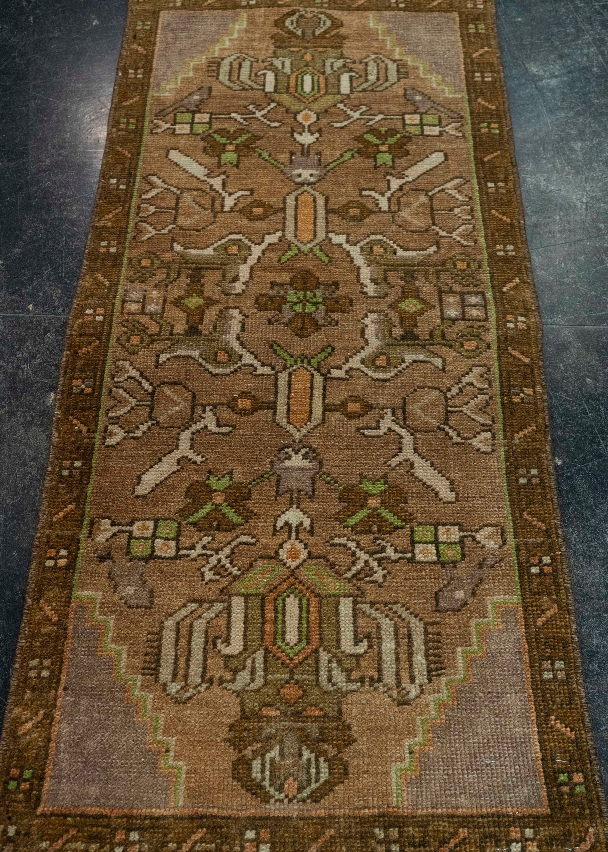 Turkish Mini Rug Oriental Hand Knotted Vintage Rug 1'7" x 3'6" #20644