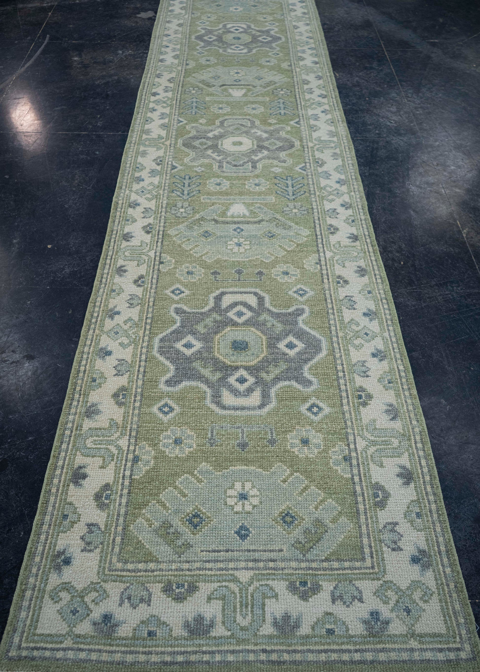 Turkish Oushak Rug 3' x 12'3" #19225