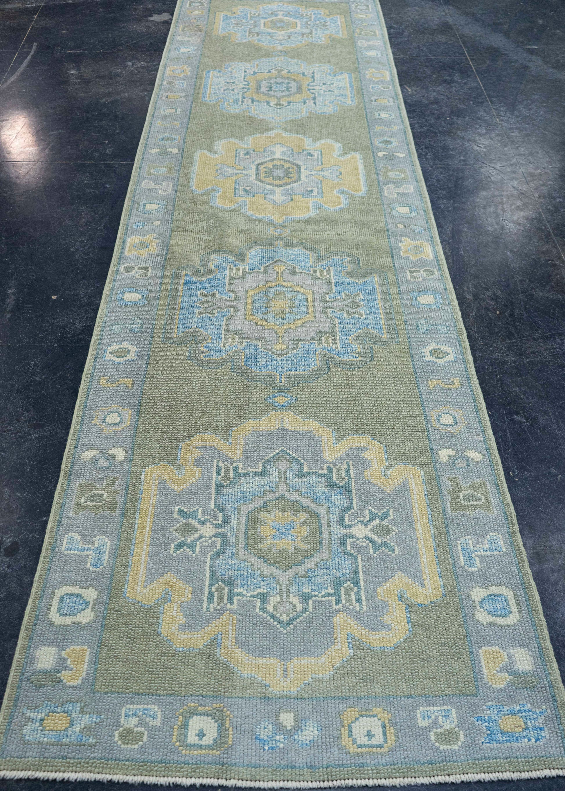 Turkish Oushak Rug 3' x 11'10" #19184