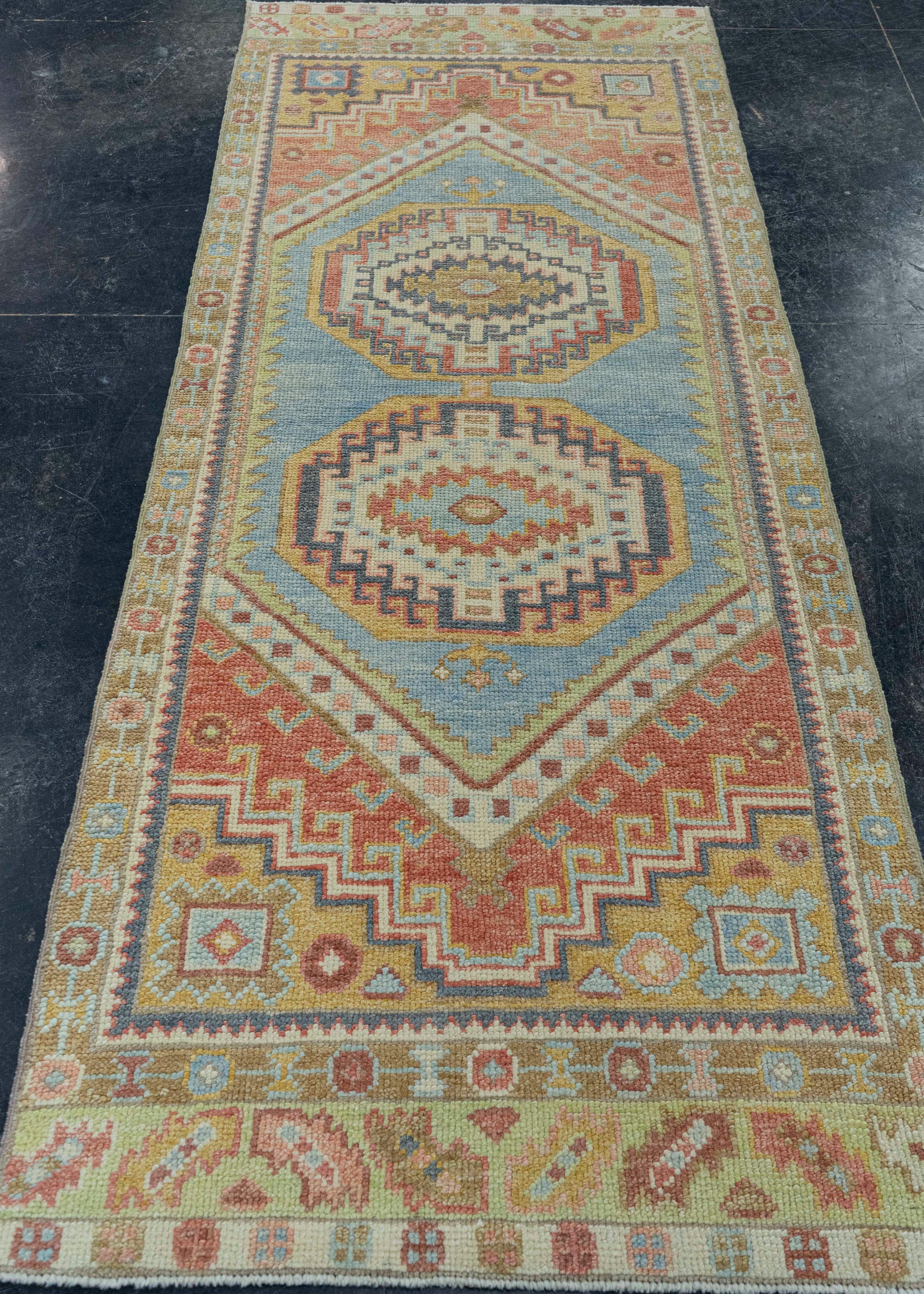 Turkish Oushak Rug 3' x 7'8" #19076