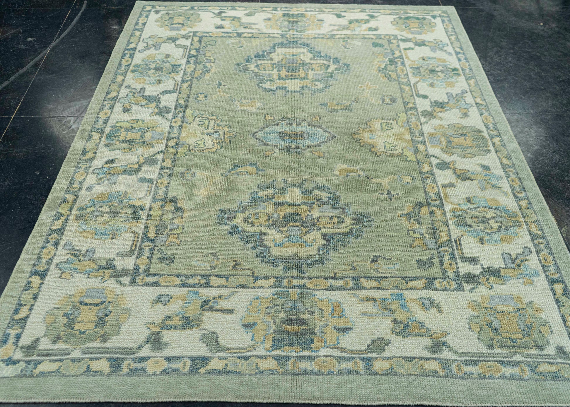 Turkish Oushak Rug 5'2" x 6'11" #19104