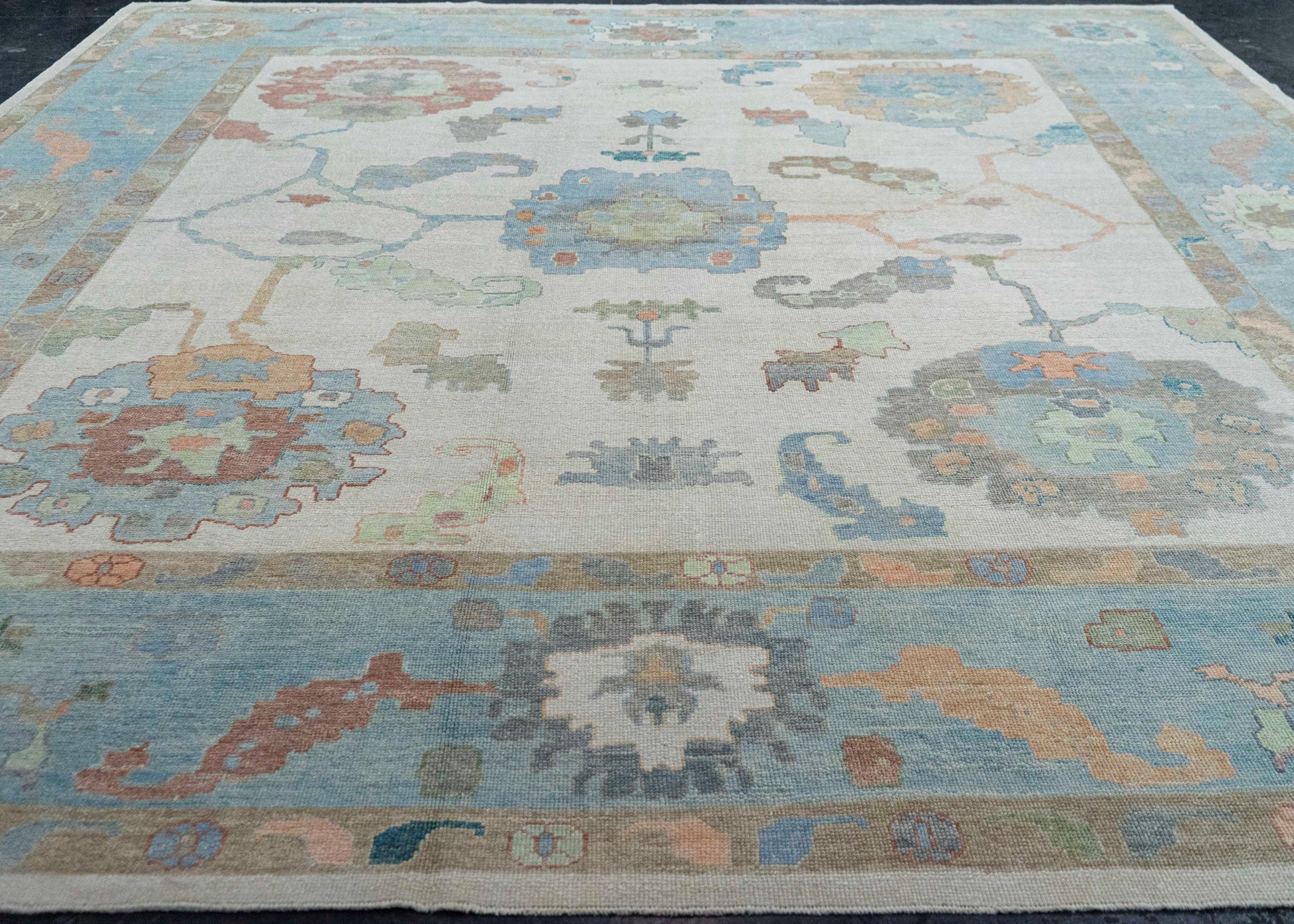 Turkish Oushak Square Rug 13'5" x 14'3" #20430