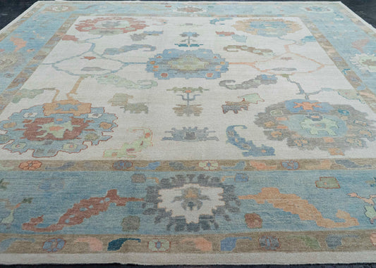 Turkish Oushak Square Rug 13'5" x 14'3" #20430