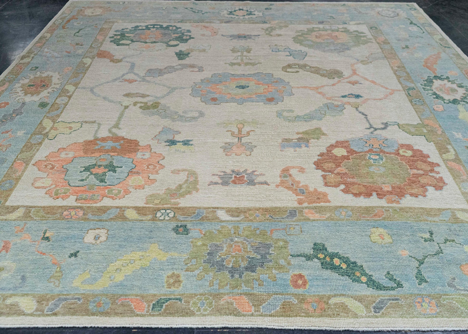 Turkish Oushak Square Rug 9'10" x 10'10" #20434