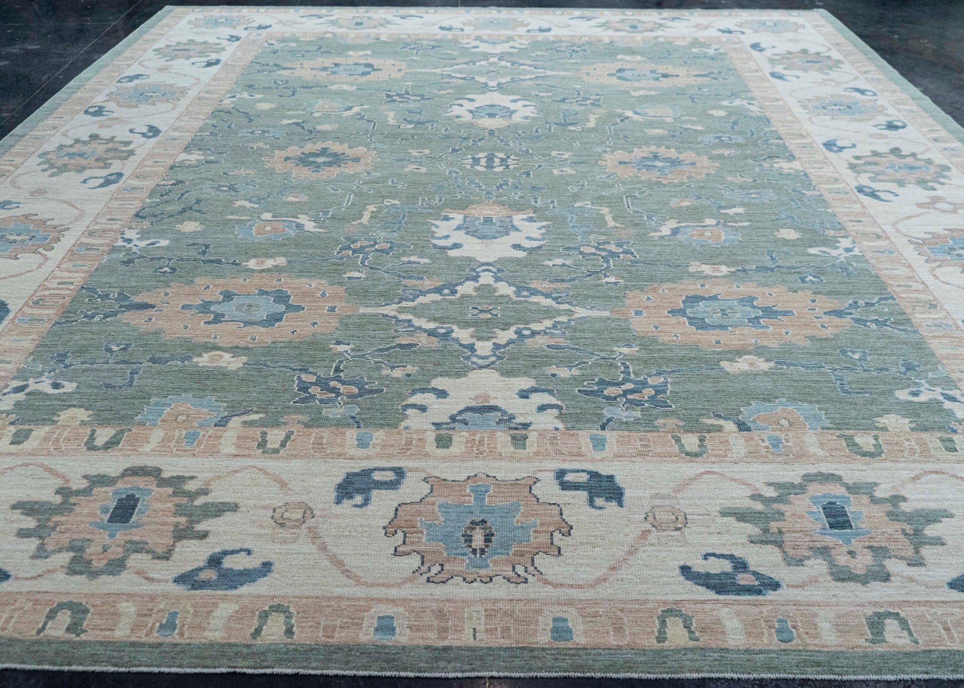 Turkish Oushak Antique Look Rug 12'1" x 15'3" #20360