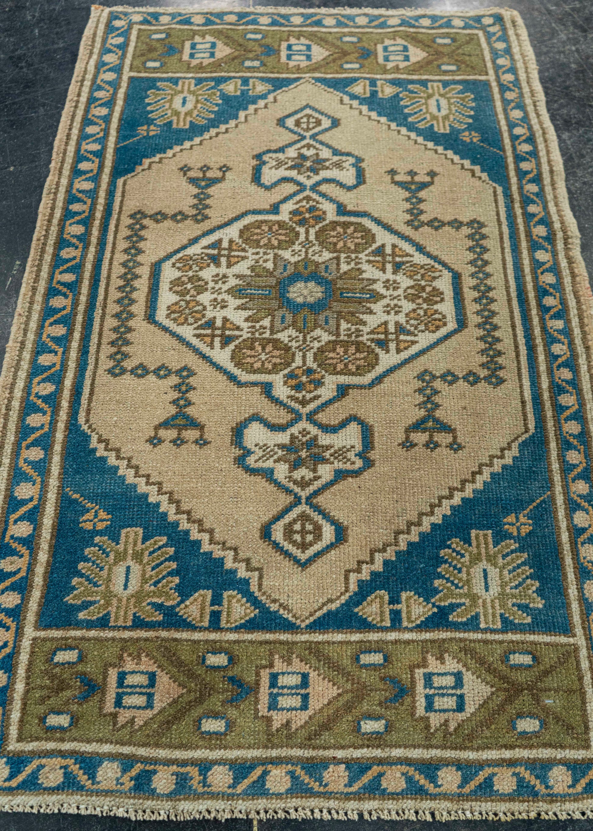 Turkish Mini Rug Oriental Hand Knotted Vintage Rug 2' x 3'3" #20768