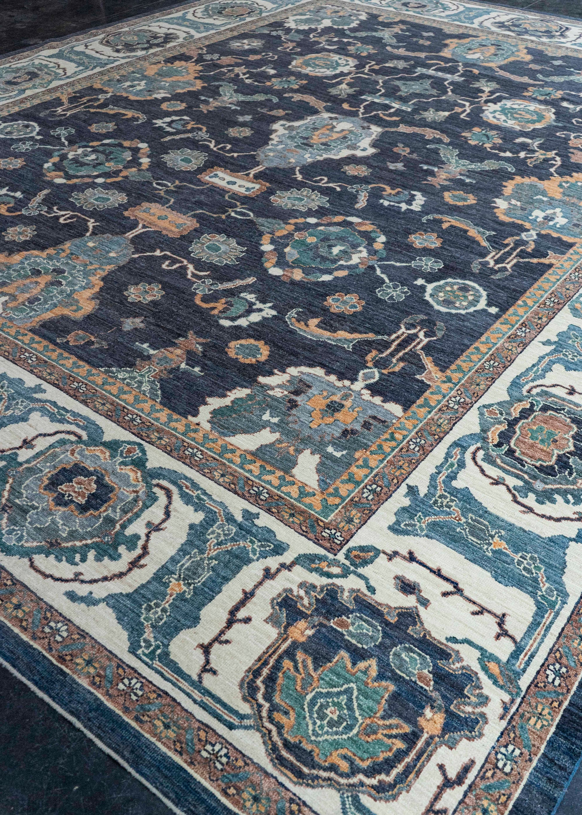 Turkish Oushak Antique Look Rug 12'4" x 15'4" #20321