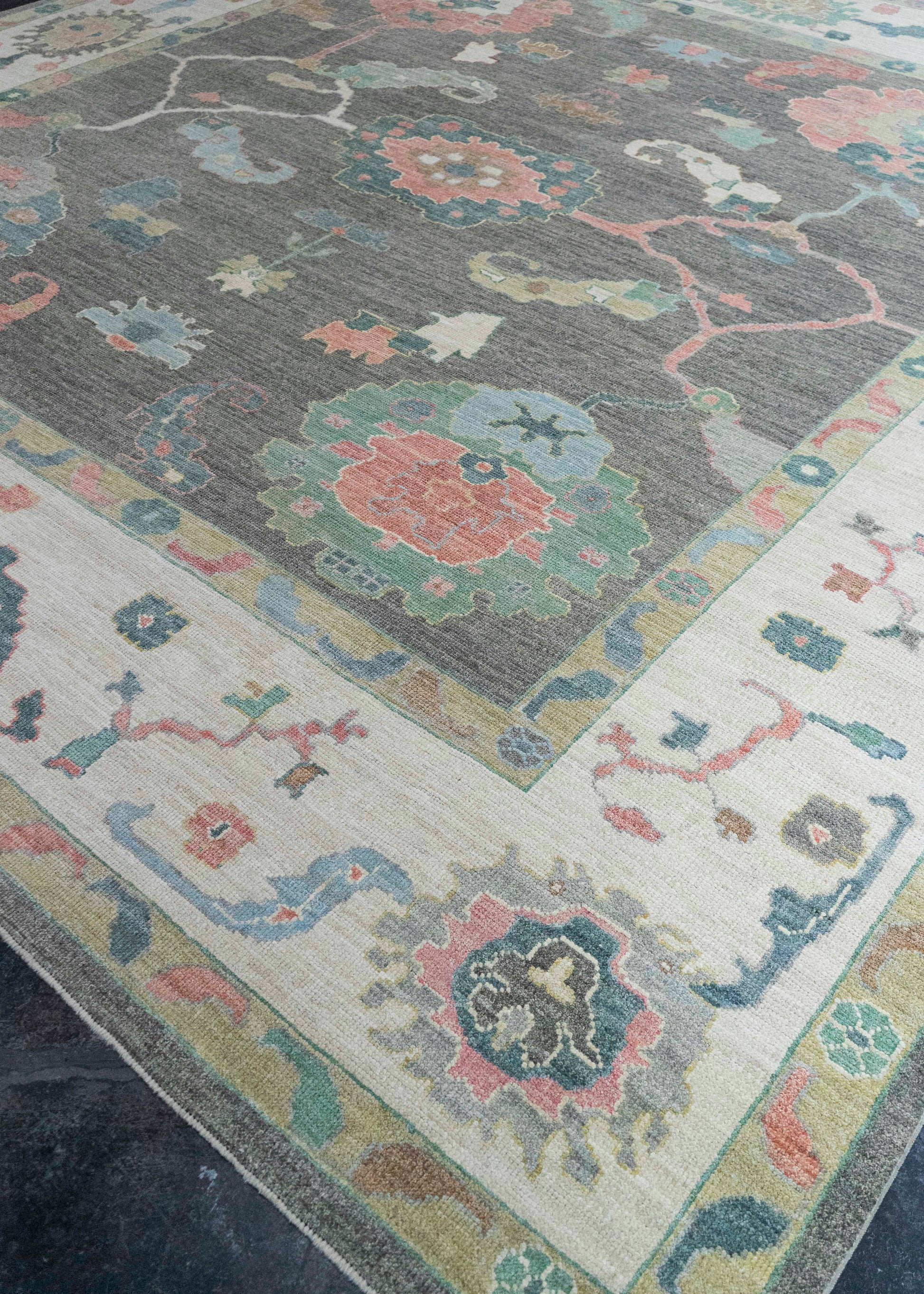 Turkish  Oushak Square Rug 11'10" x 12'7" #20319