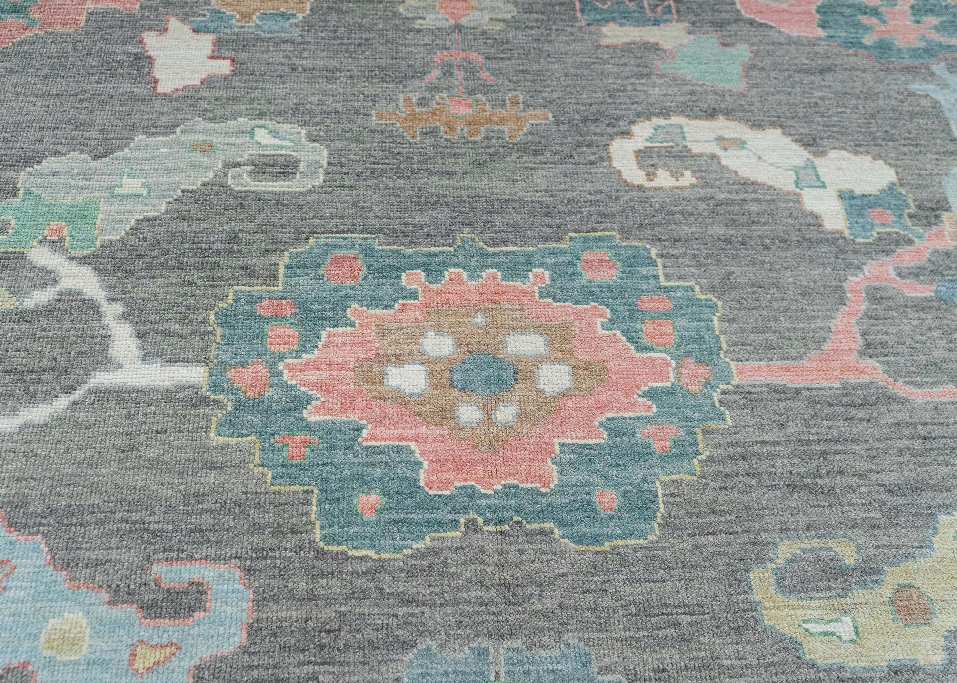 Turkish  Oushak Square Rug 11'10" x 12'7" #20319