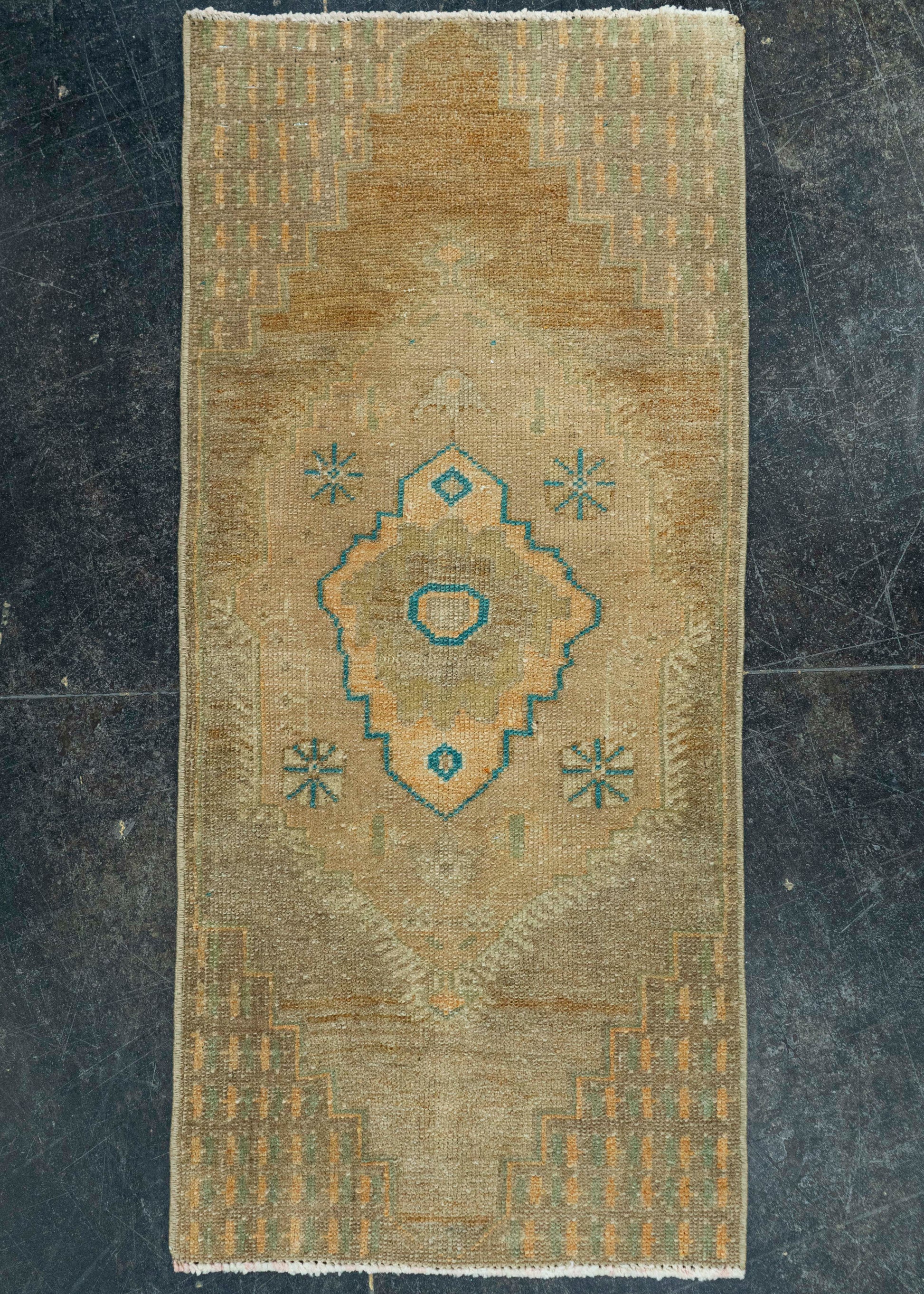 Turkish Mini Rug Oriental Hand Knotted Vintage Rug 1'5" x 3'1" #20767