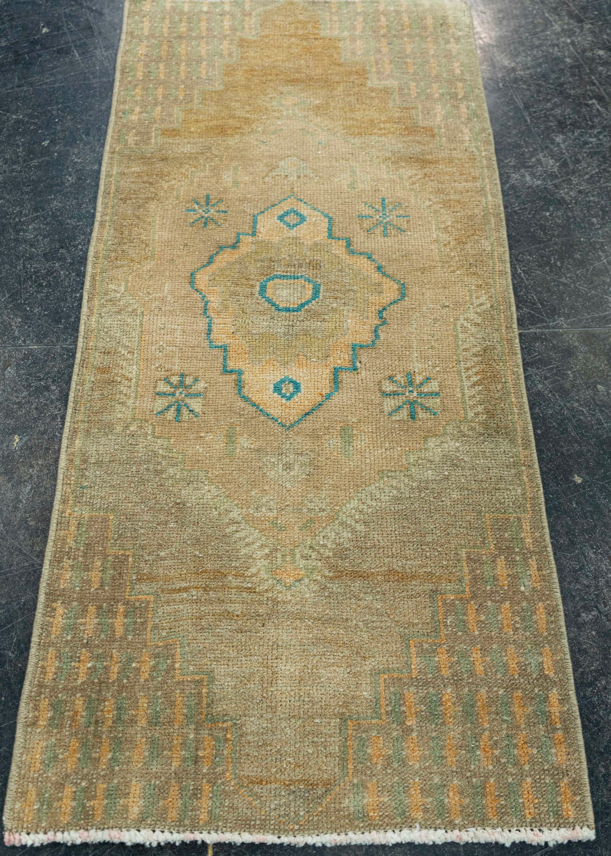 Turkish Mini Rug Oriental Hand Knotted Vintage Rug 1'5" x 3'1" #20767