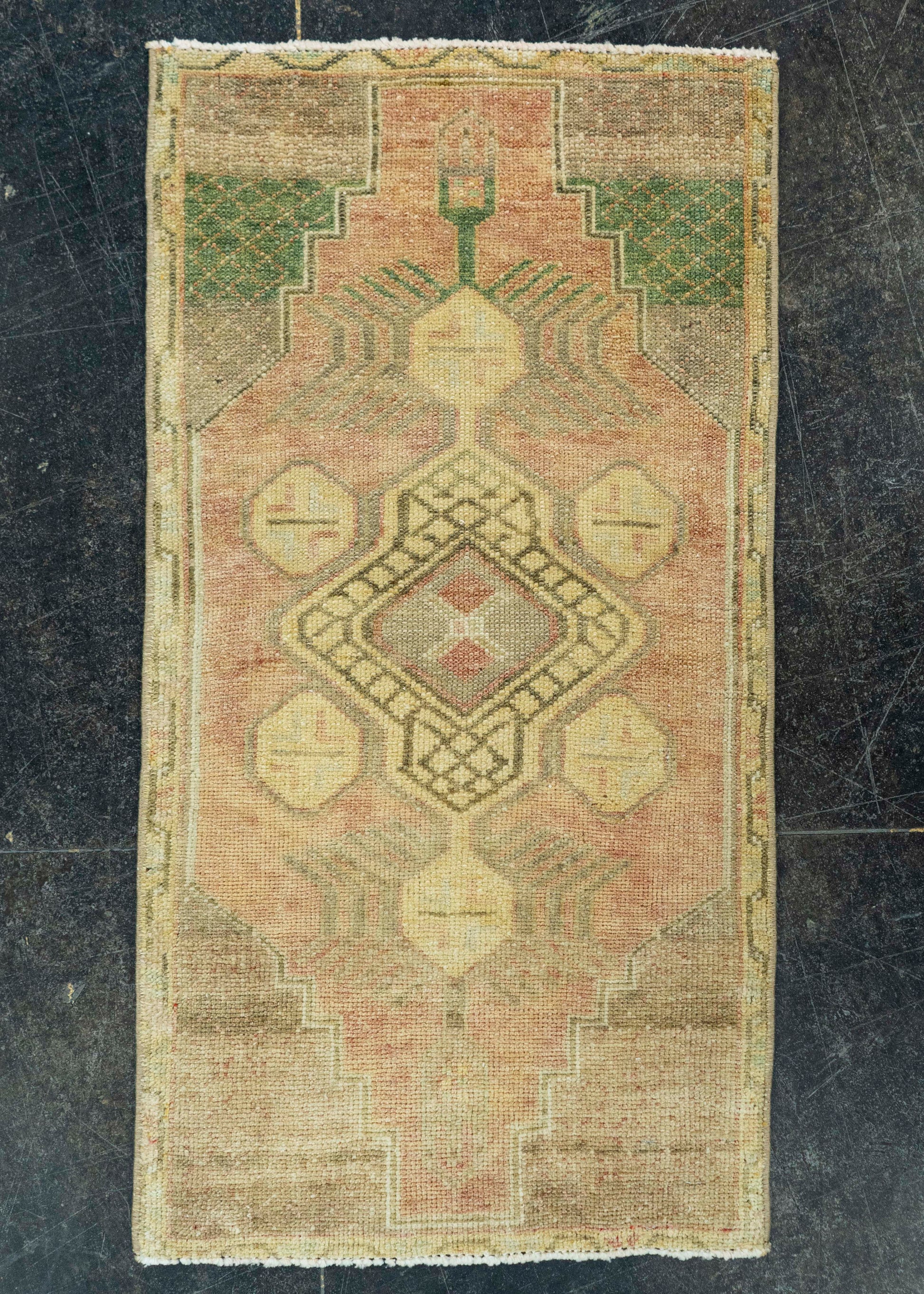 Turkish Mini Rug Oriental Hand Knotted Vintage Rug 1'6" x 2'11" #20763