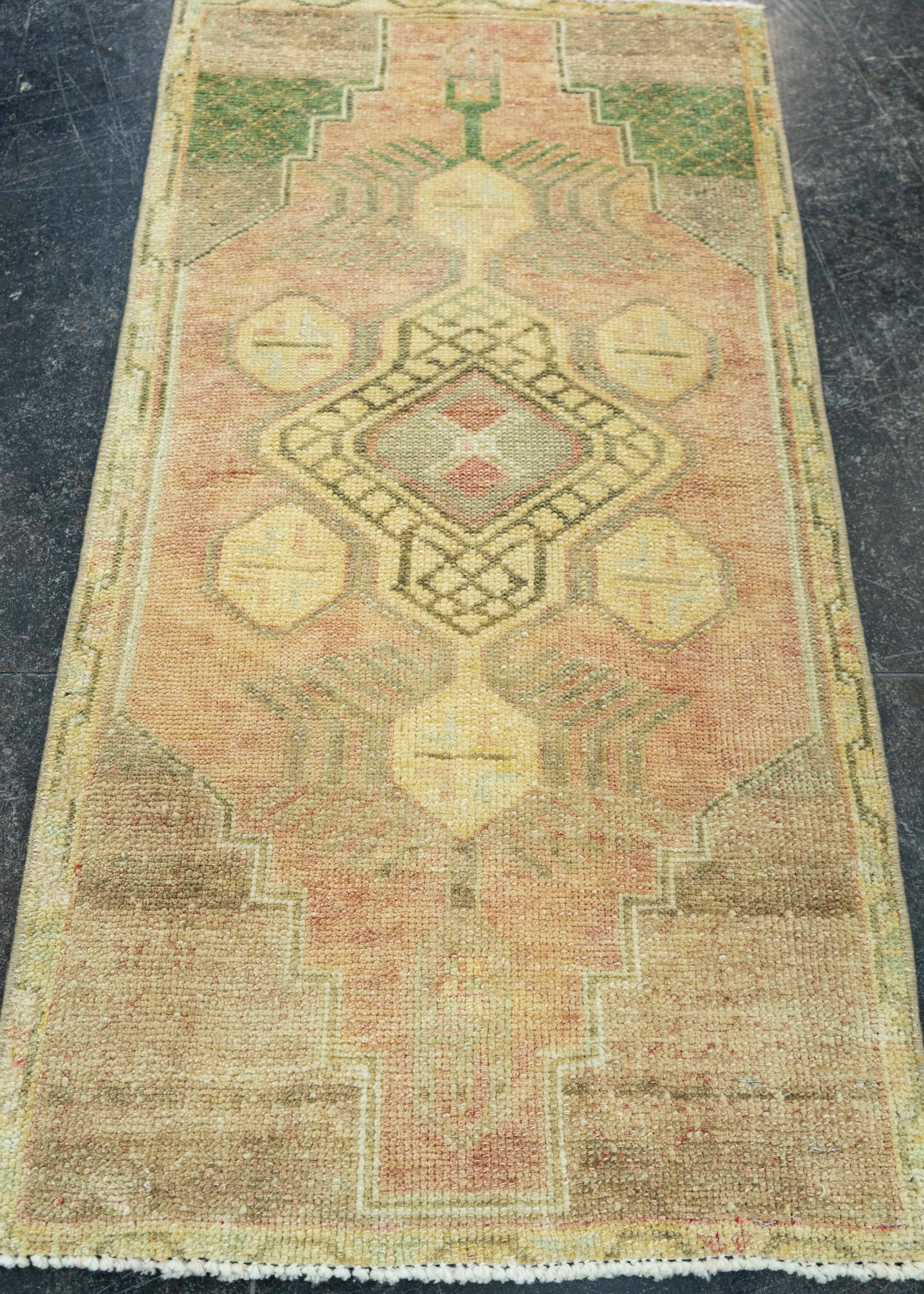 Turkish Mini Rug Oriental Hand Knotted Vintage Rug 1'6" x 2'11" #20763