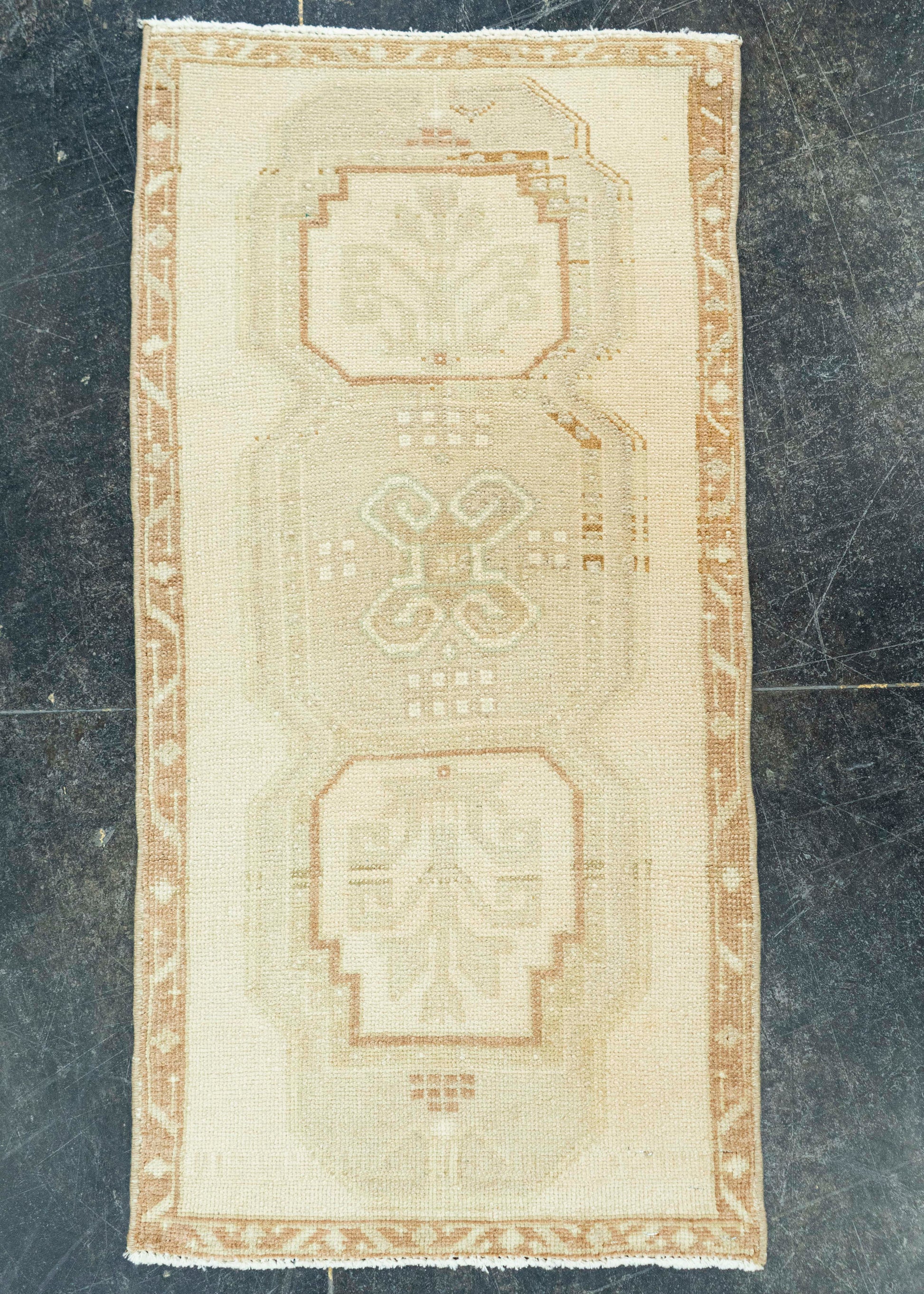 Turkish Mini Rug Oriental Hand Knotted Vintage Rug 1'8" x 3'3" #20762