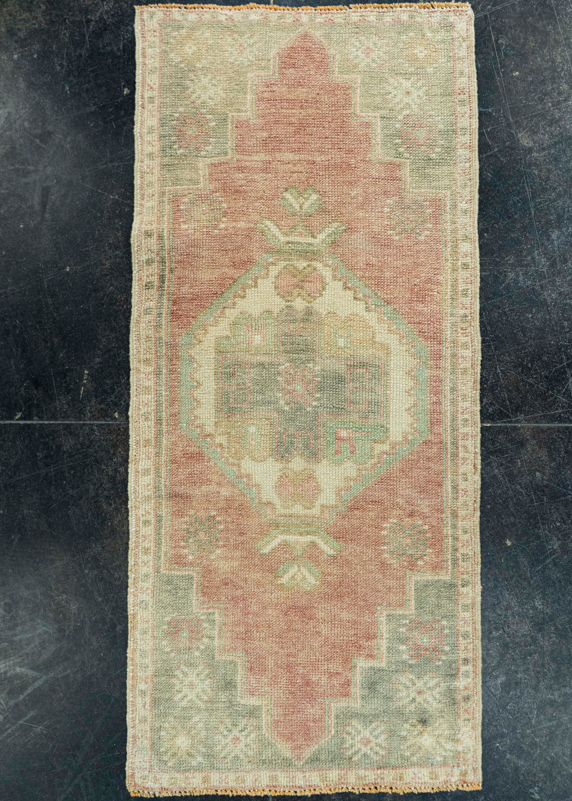 Turkish Mini Rug Oriental Hand Knotted Vintage Rug 1'7" x 3'6" #20742
