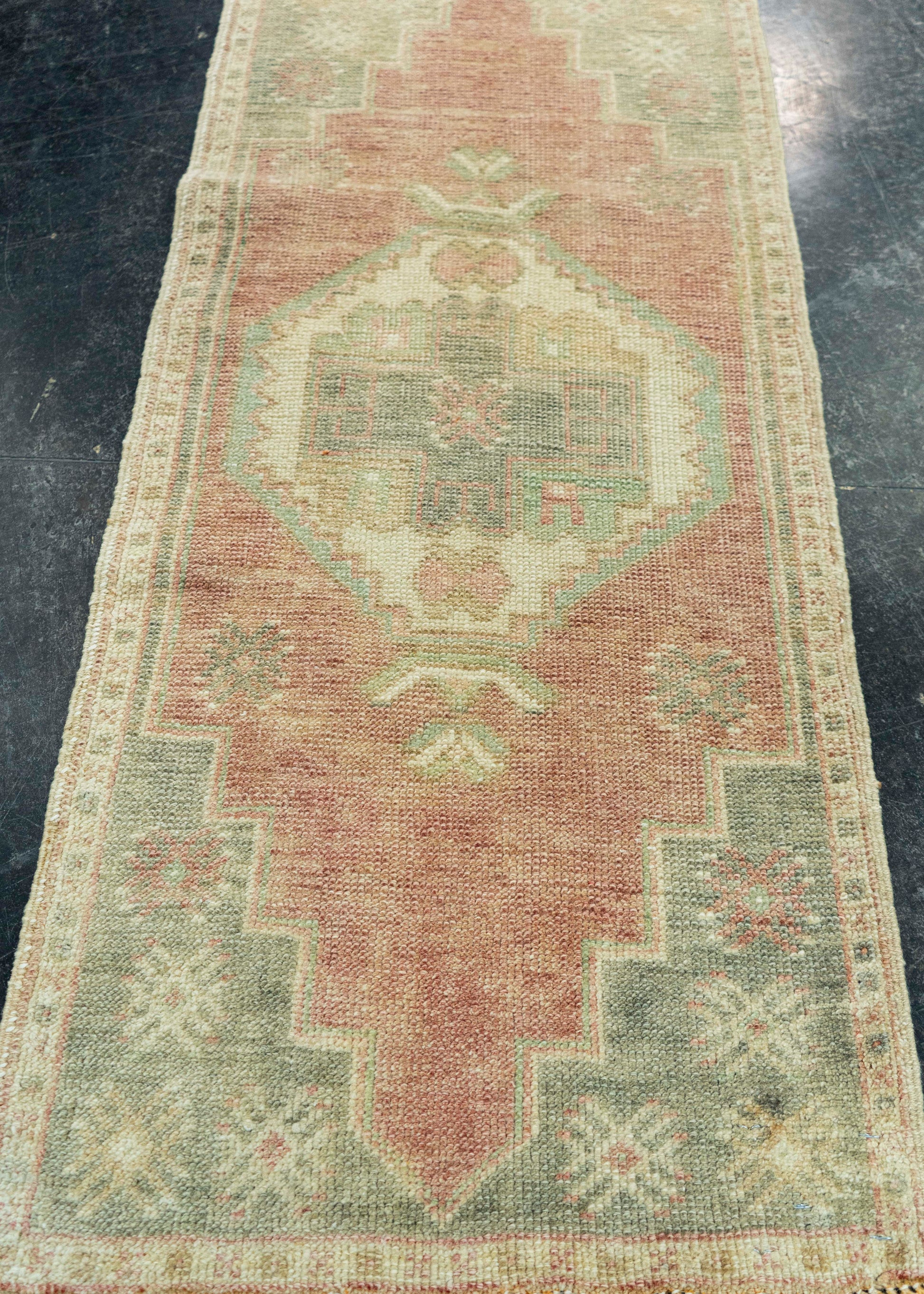 Turkish Mini Rug Oriental Hand Knotted Vintage Rug 1'7" x 3'6" #20742