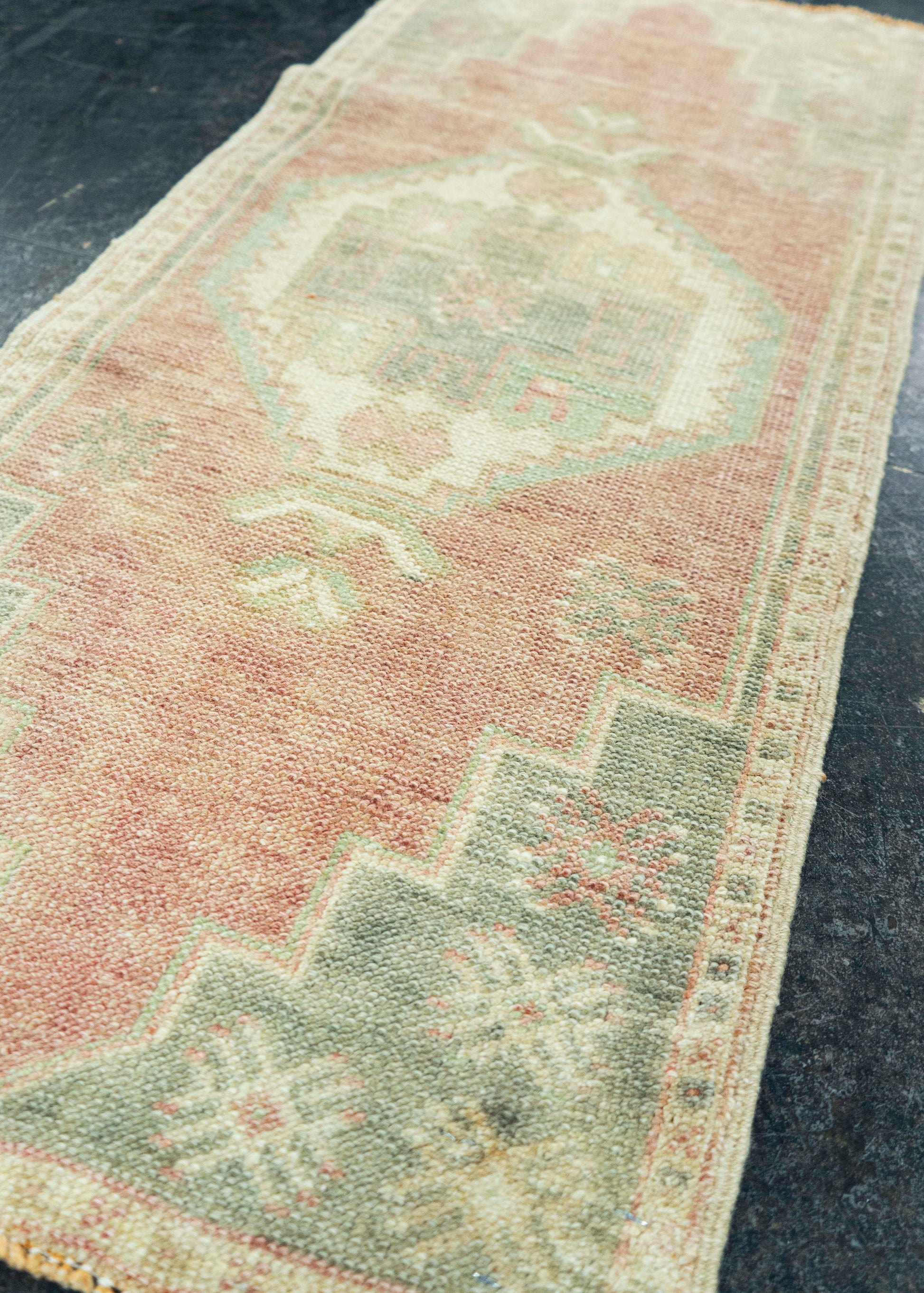 Turkish Mini Rug Oriental Hand Knotted Vintage Rug 1'7" x 3'6" #20742