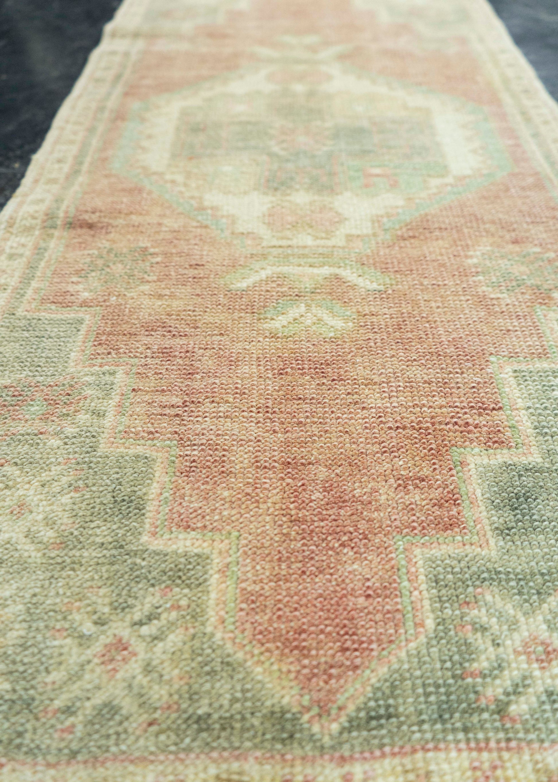 Turkish Mini Rug Oriental Hand Knotted Vintage Rug 1'7" x 3'6" #20742
