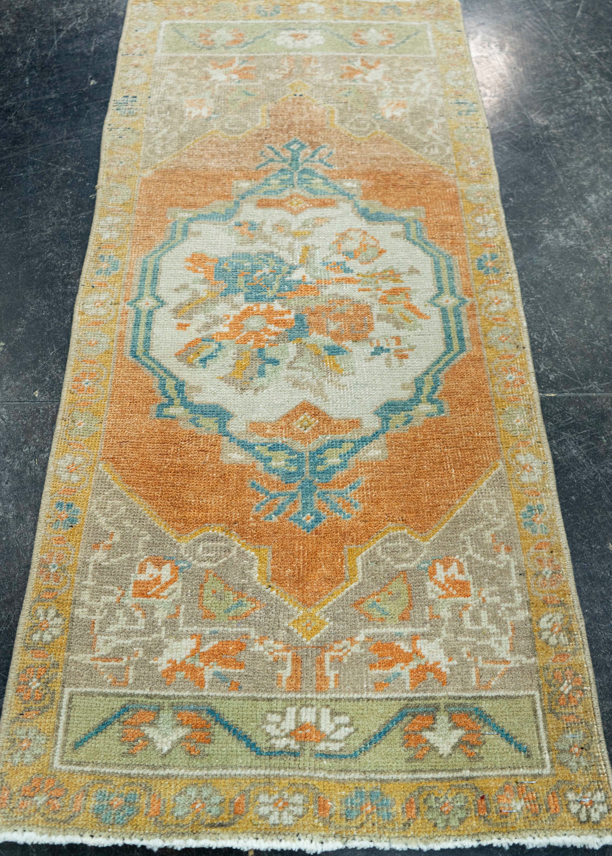 Turkish Mini Rug Oriental Hand Knotted Vintage Rug 1'7" x 3'4" #20743