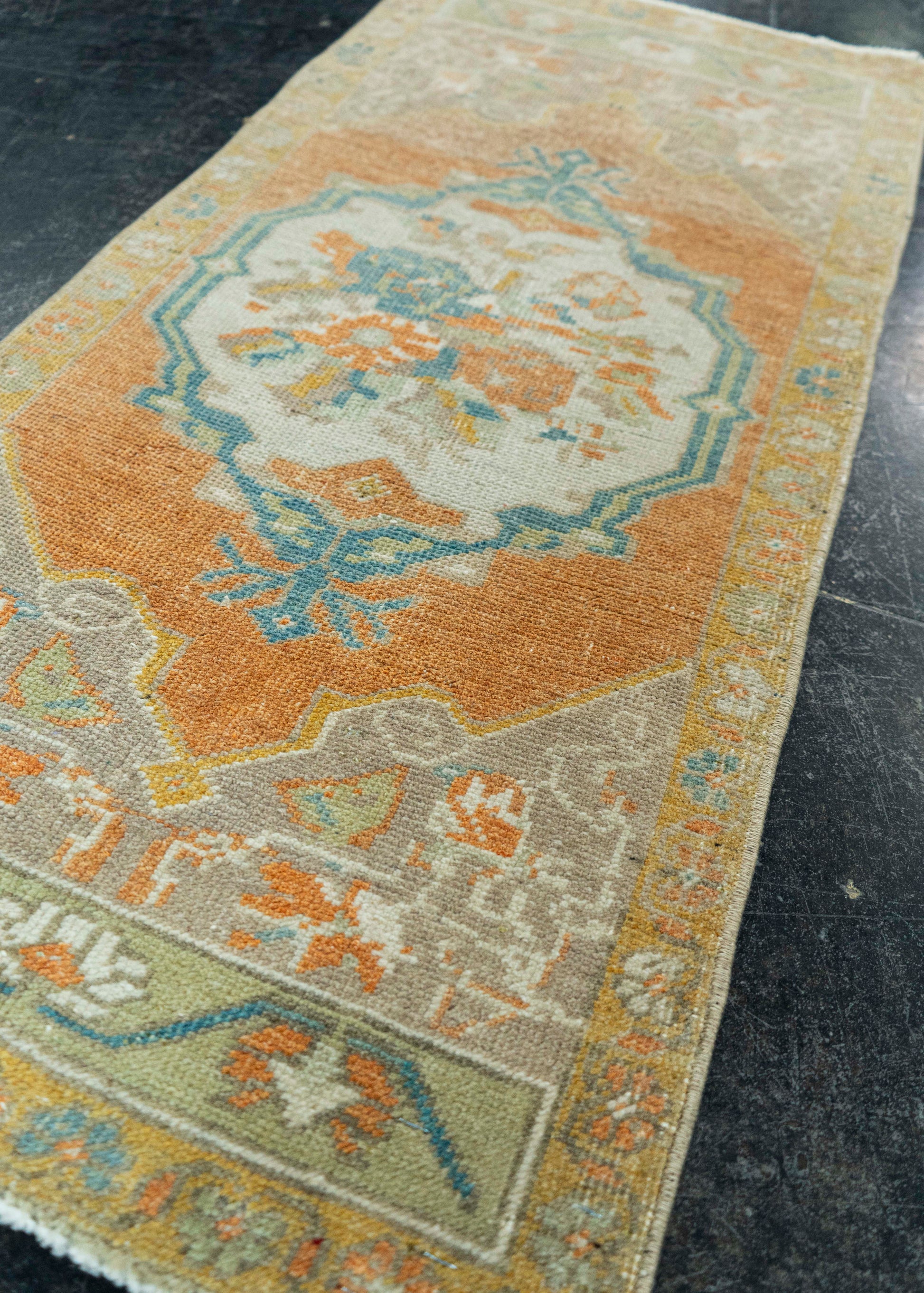 Turkish Mini Rug Oriental Hand Knotted Vintage Rug 1'7" x 3'4" #20743