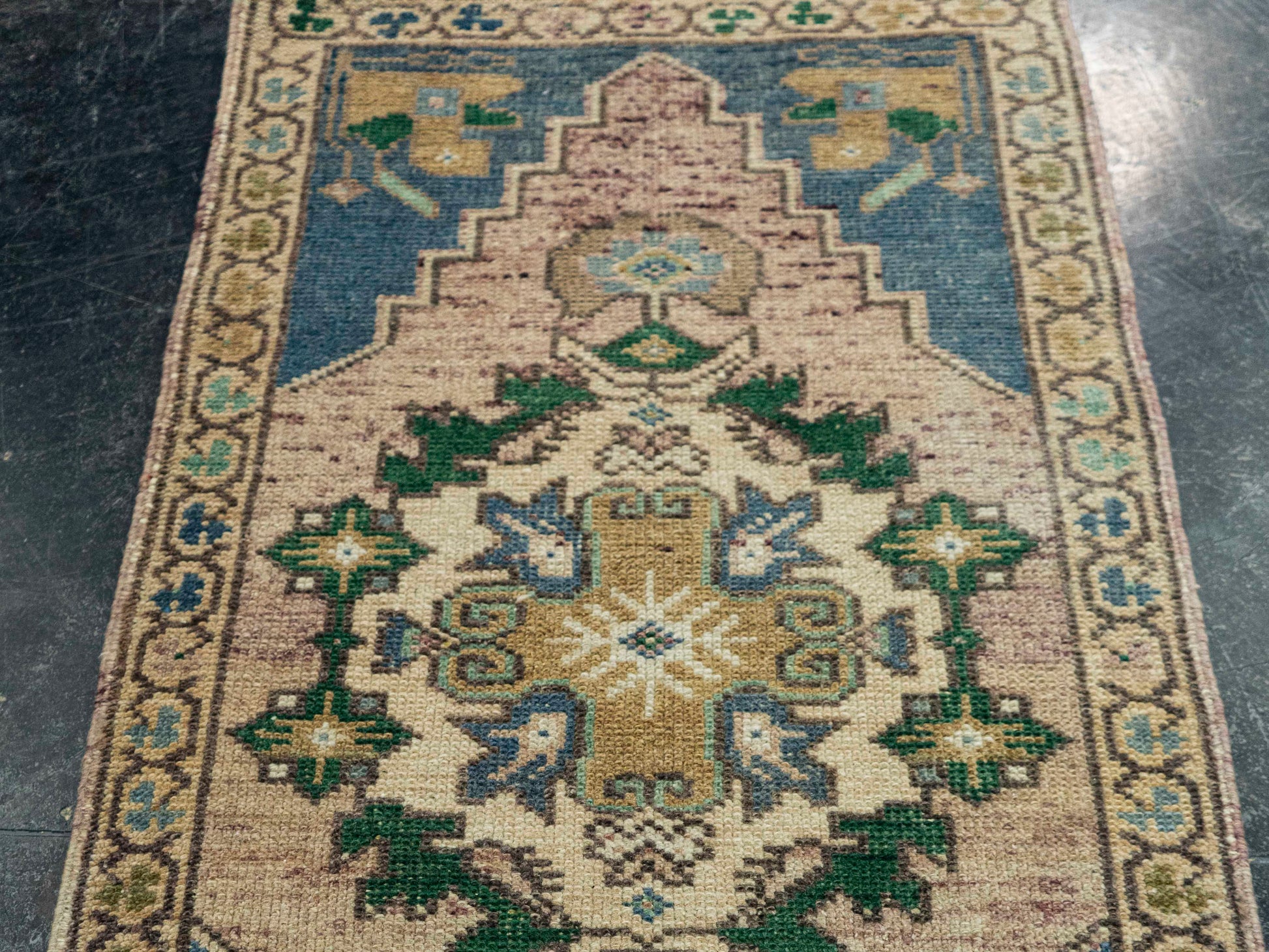 Turkish Mini Rug Oriental Hand Knotted Vintage Rug 1'8" x 3' #20740