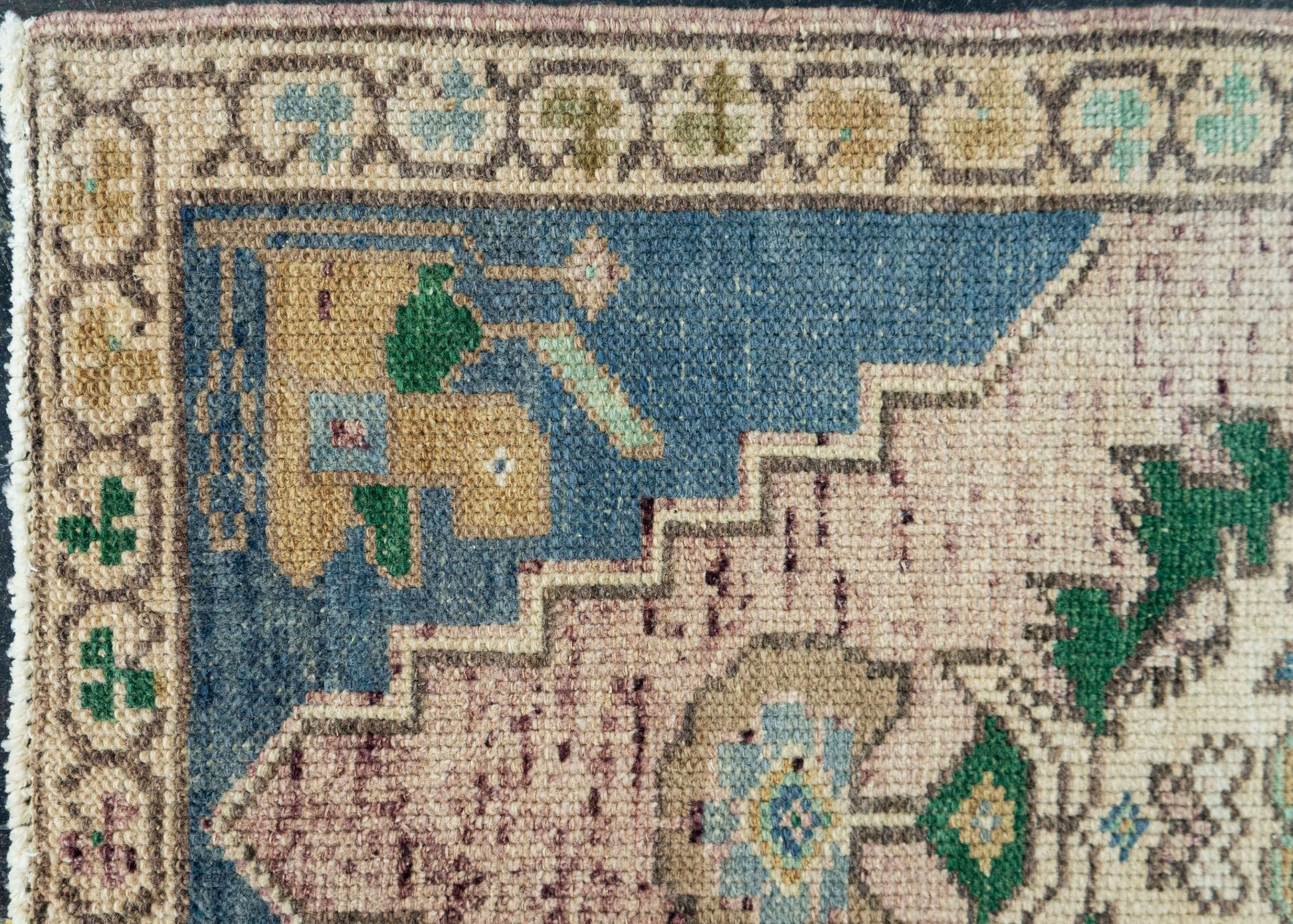 Turkish Mini Rug Oriental Hand Knotted Vintage Rug 1'8" x 3' #20740