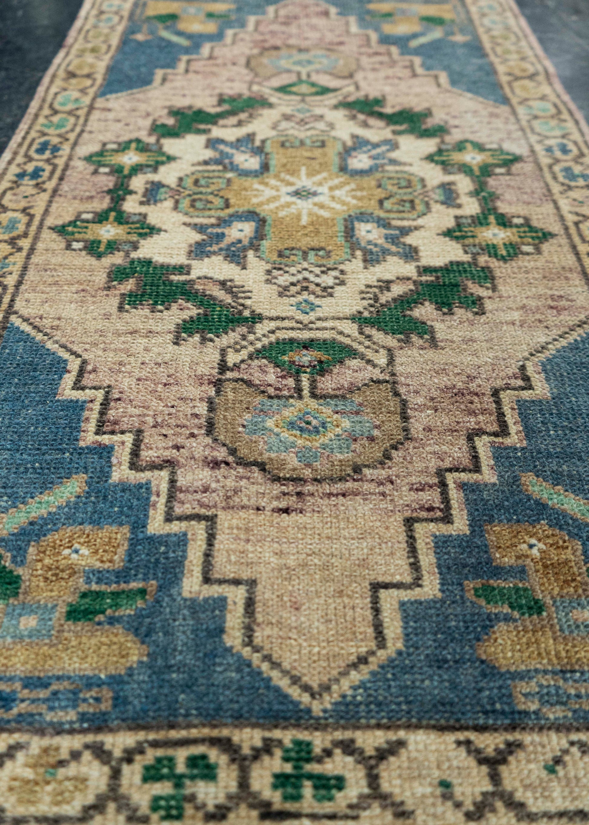 Turkish Mini Rug Oriental Hand Knotted Vintage Rug 1'8" x 3' #20740
