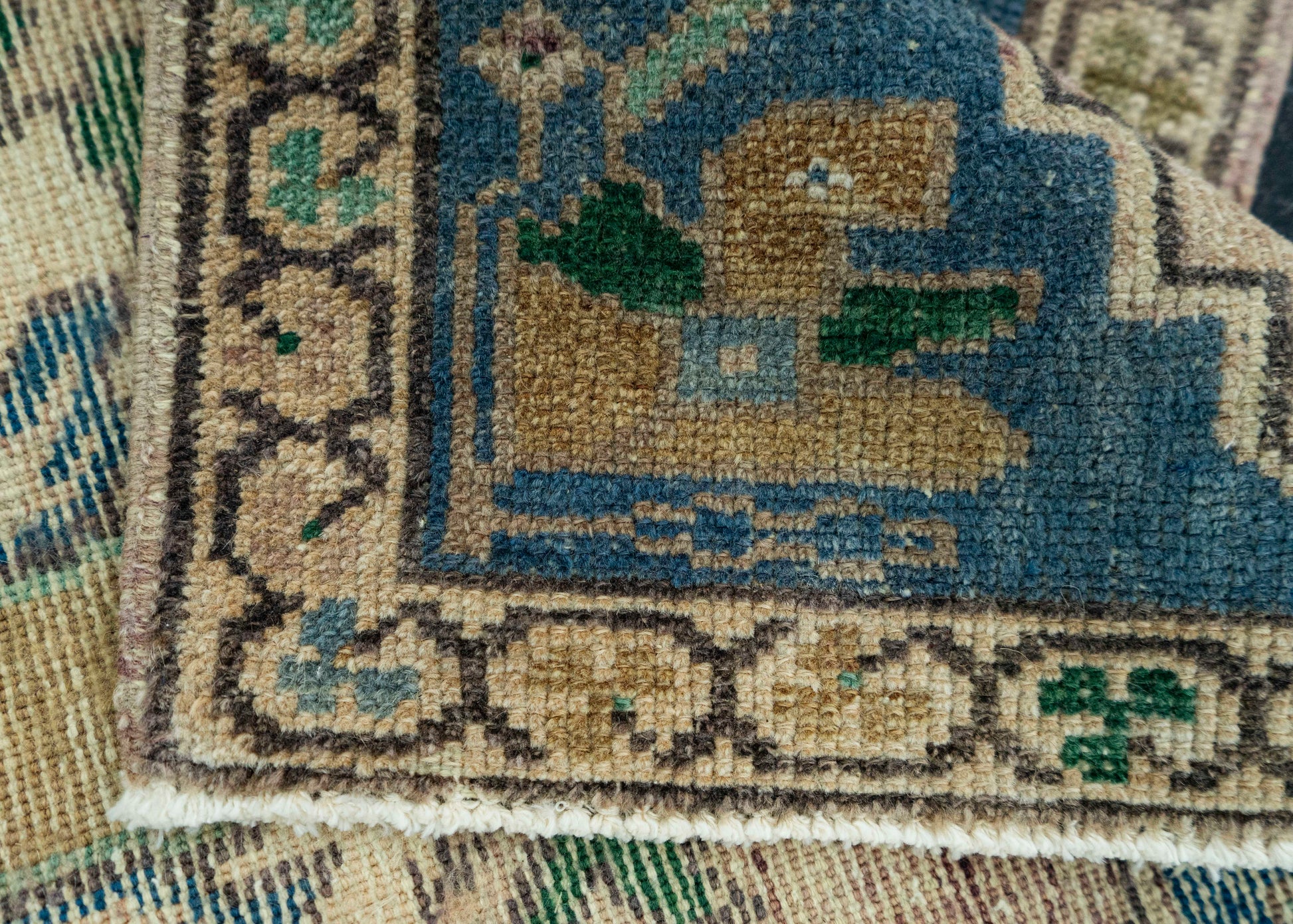 Turkish Mini Rug Oriental Hand Knotted Vintage Rug 1'8" x 3' #20740