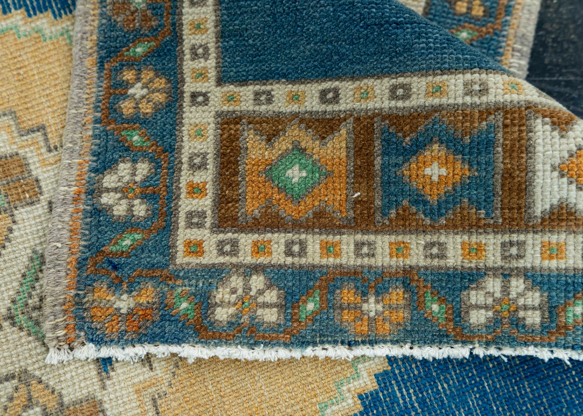 Turkish Mini Rug Oriental Hand Knotted Vintage Rug 1'10" x 3'4" #20739