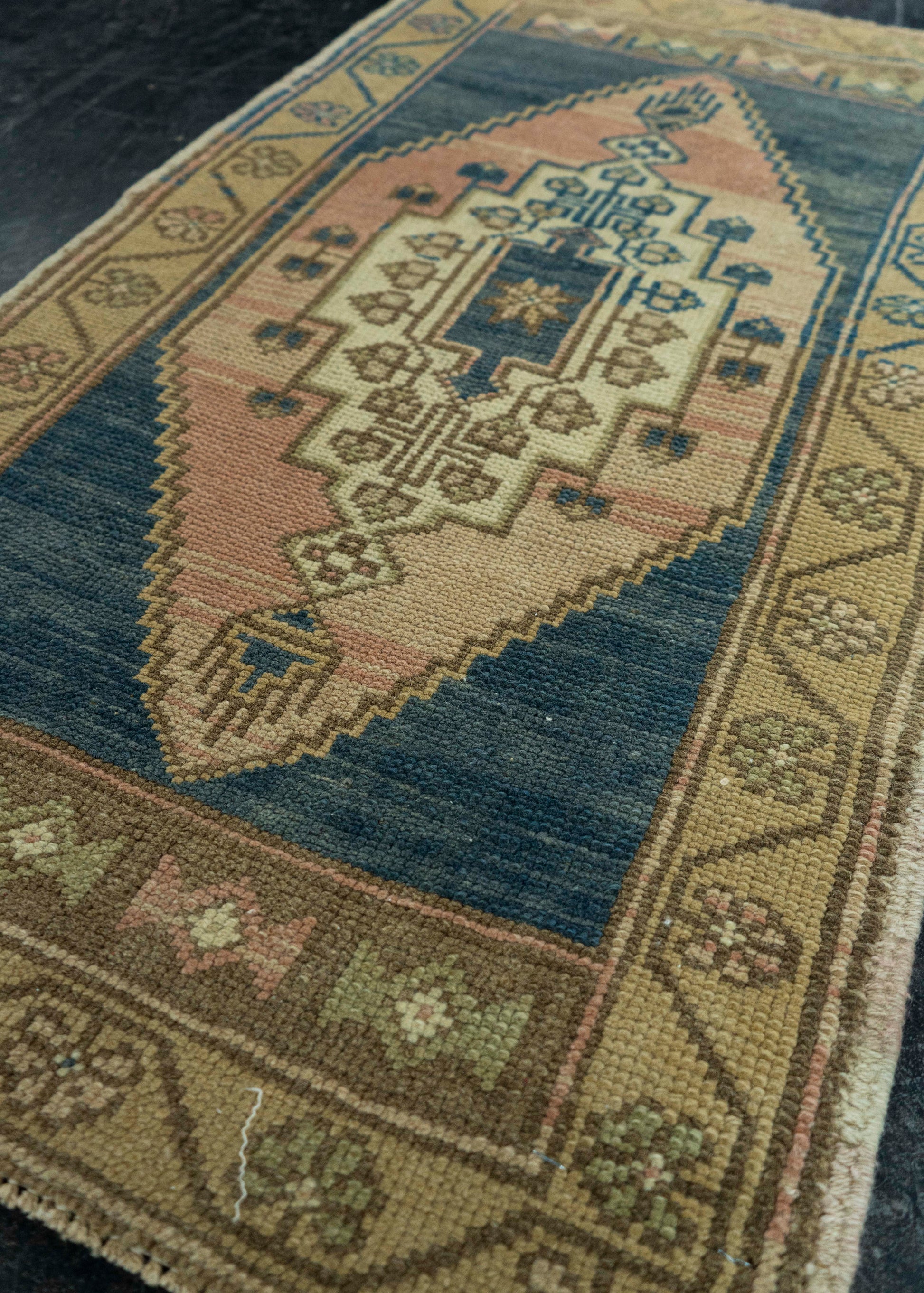 Turkish Mini Rug Oriental Hand Knotted Vintage Rug 1'10" x 3'3" #20716