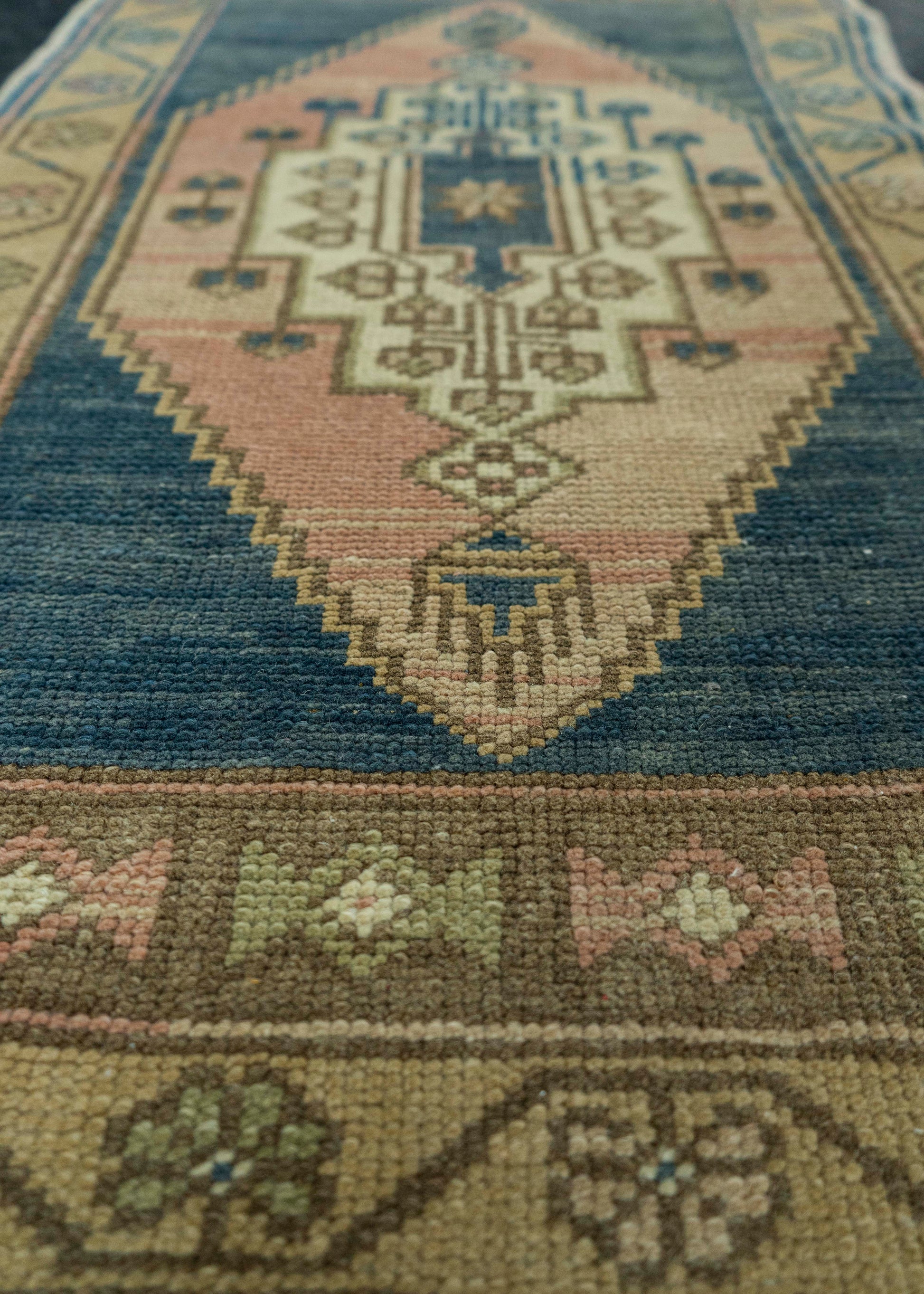 Turkish Mini Rug Oriental Hand Knotted Vintage Rug 1'10" x 3'3" #20716