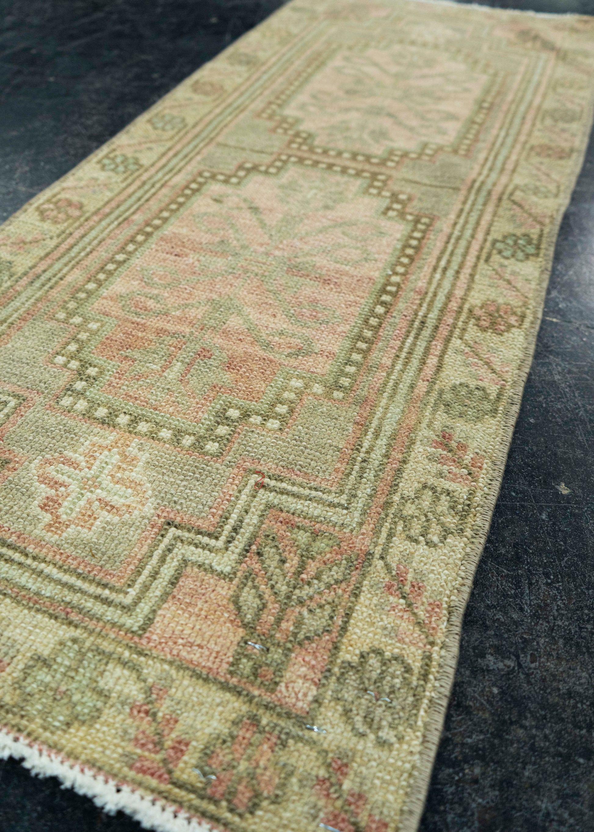 Turkish Mini Rug Oriental Hand Knotted Vintage Rug 1'5" x 3'6" #20735
