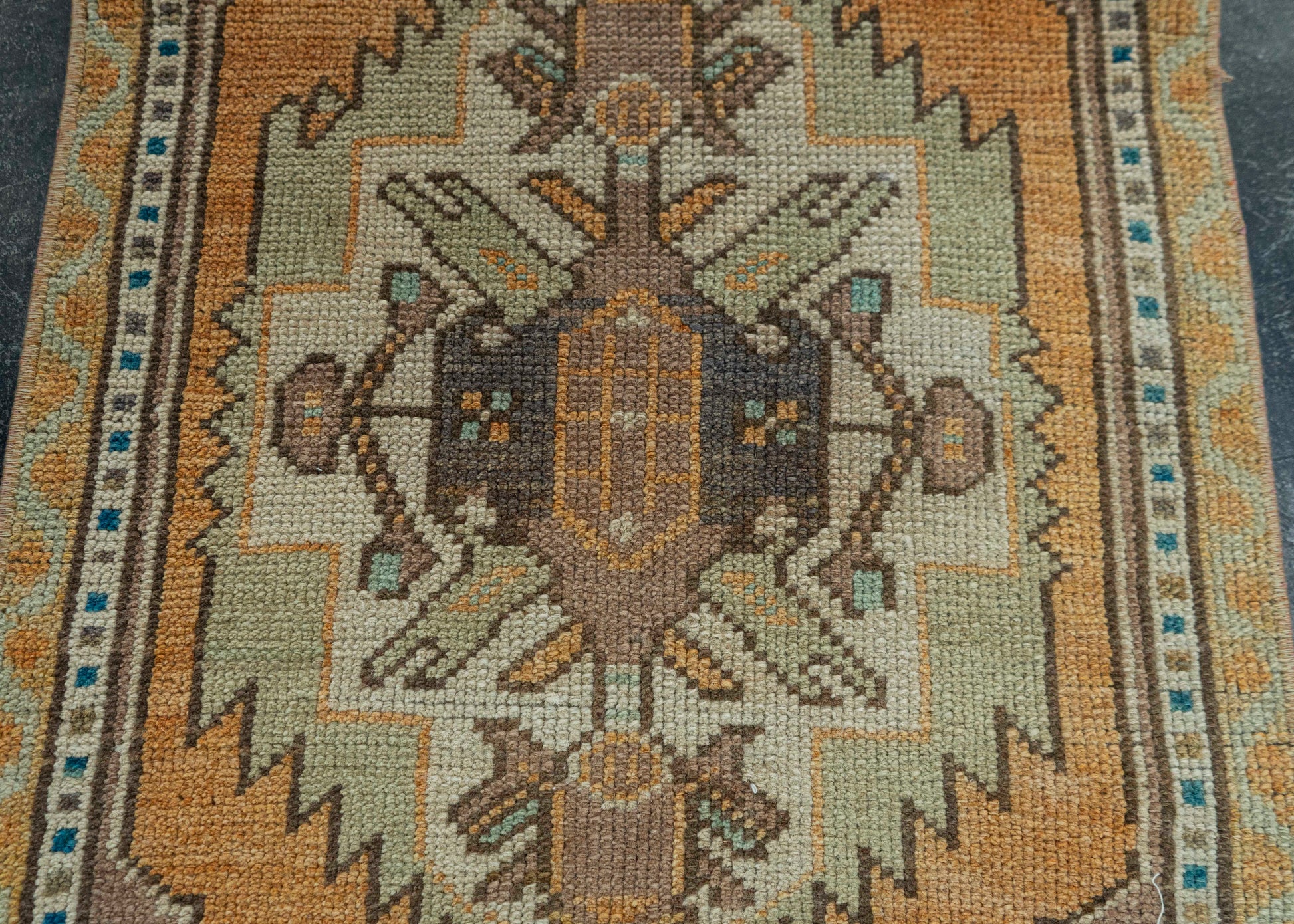Turkish Mini Rug Oriental Hand Knotted Vintage Rug 1'8" x 3' #20734