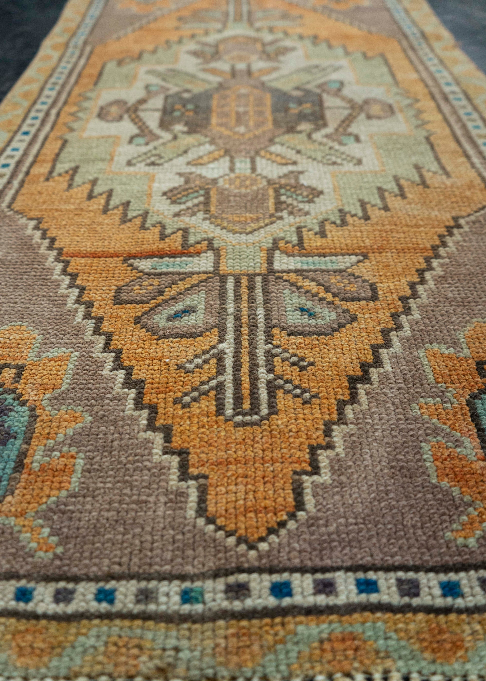 Turkish Mini Rug Oriental Hand Knotted Vintage Rug 1'8" x 3' #20734