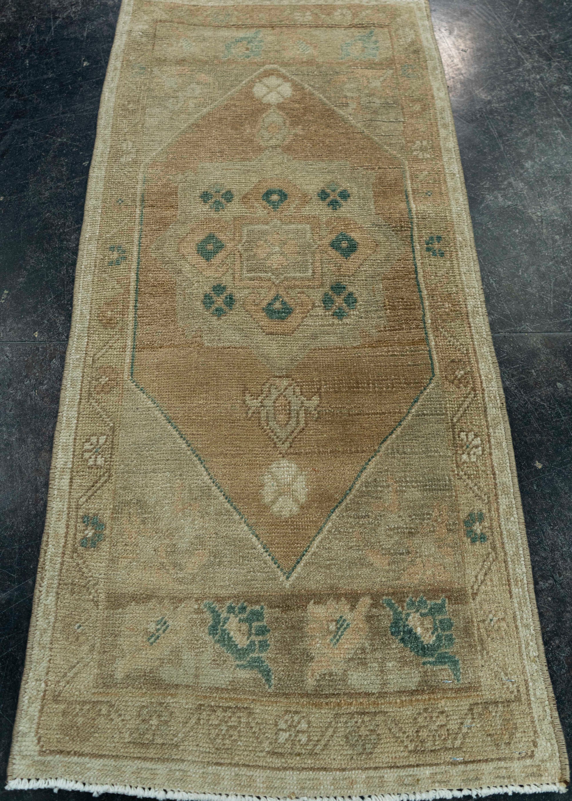 Turkish Mini Rug Oriental Hand Knotted Vintage Rug 1'7" x 3'6" #20729