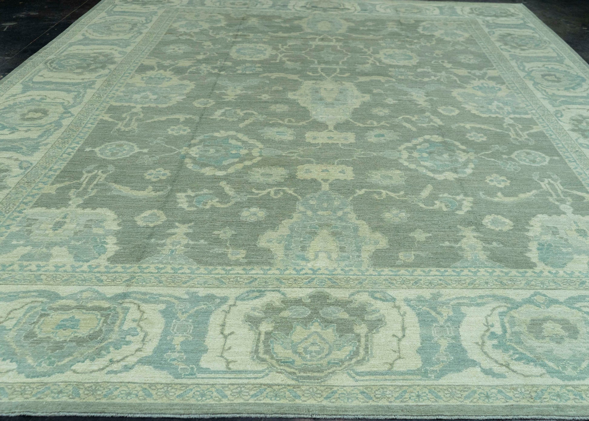 Turkish Oushak Antique Look Rug 12'3" x 14'10" #20078