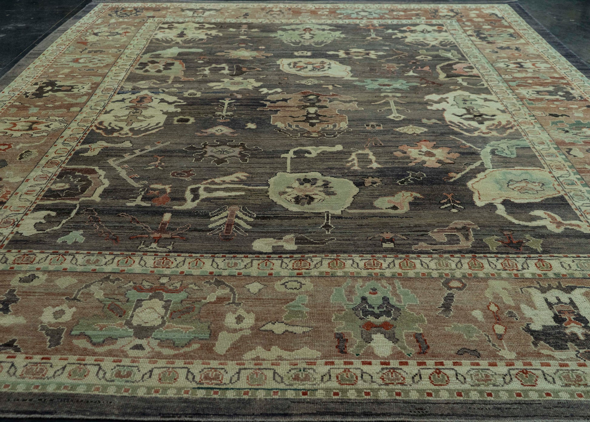 Turkish Oushak Old Wool Rug  12'6" x 14'11" #30143