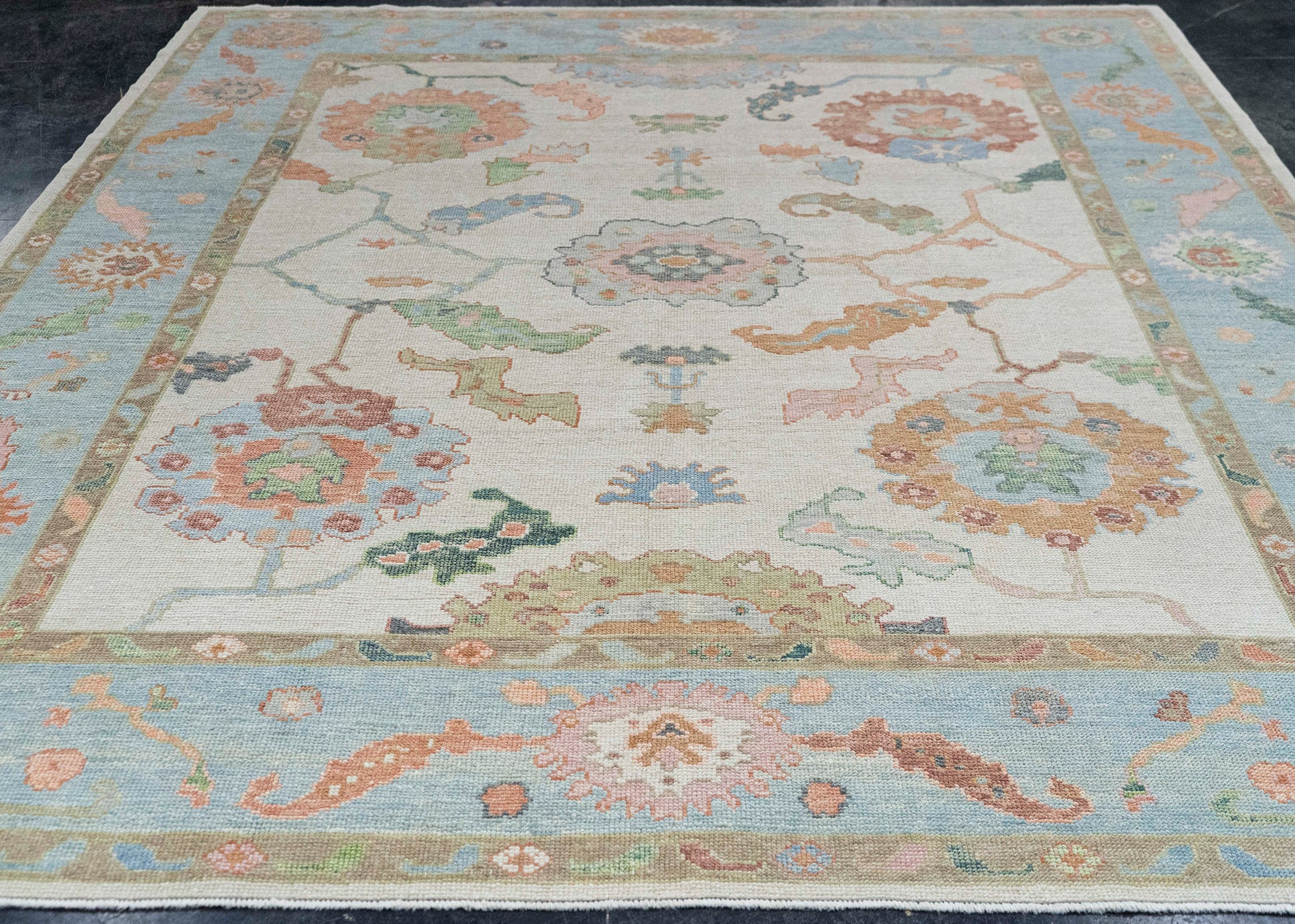 Turkish Oushak Square Rug 8'7" x 9'10" #20426