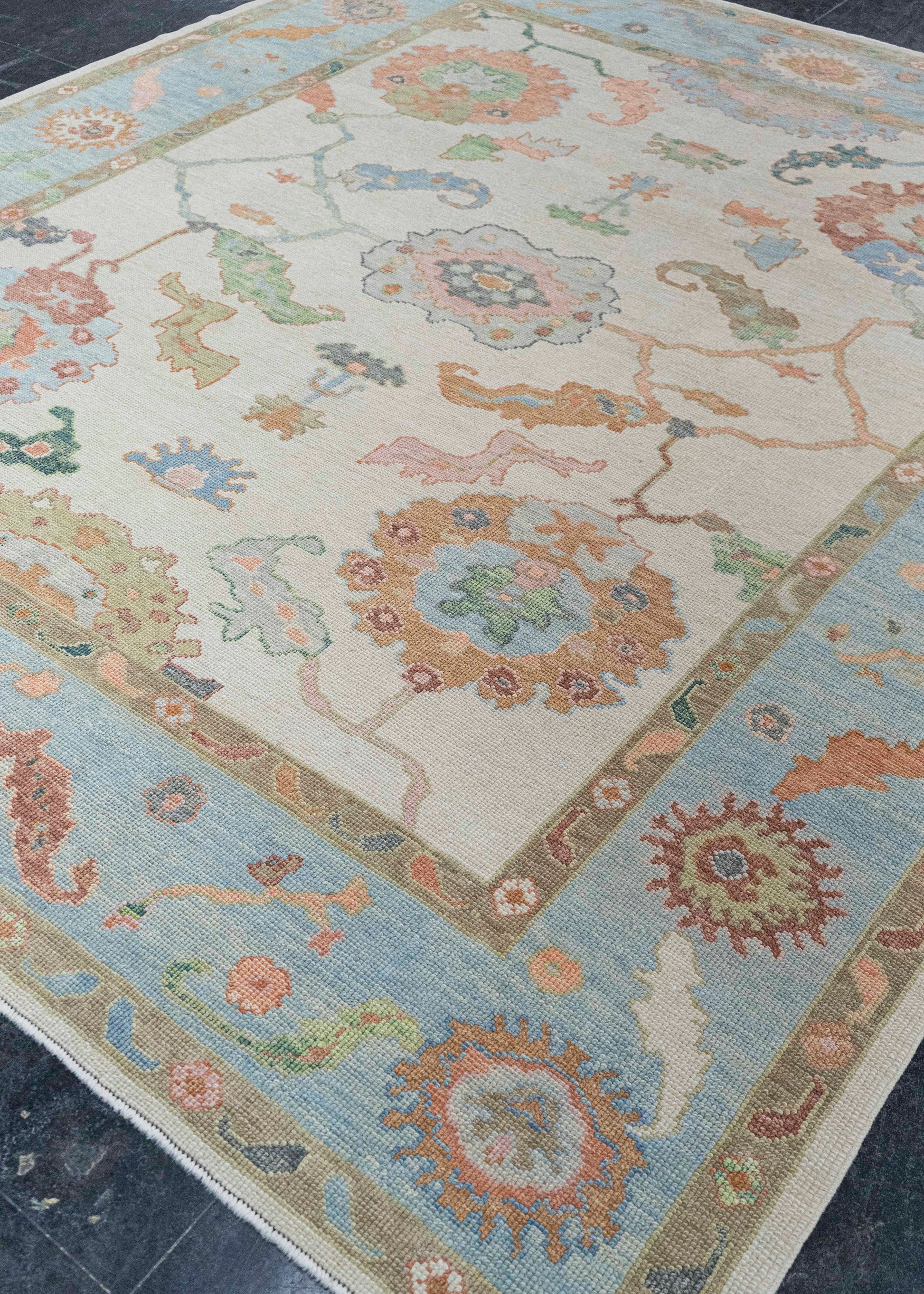 Turkish Oushak Square Rug 8'7" x 9'10" #20426