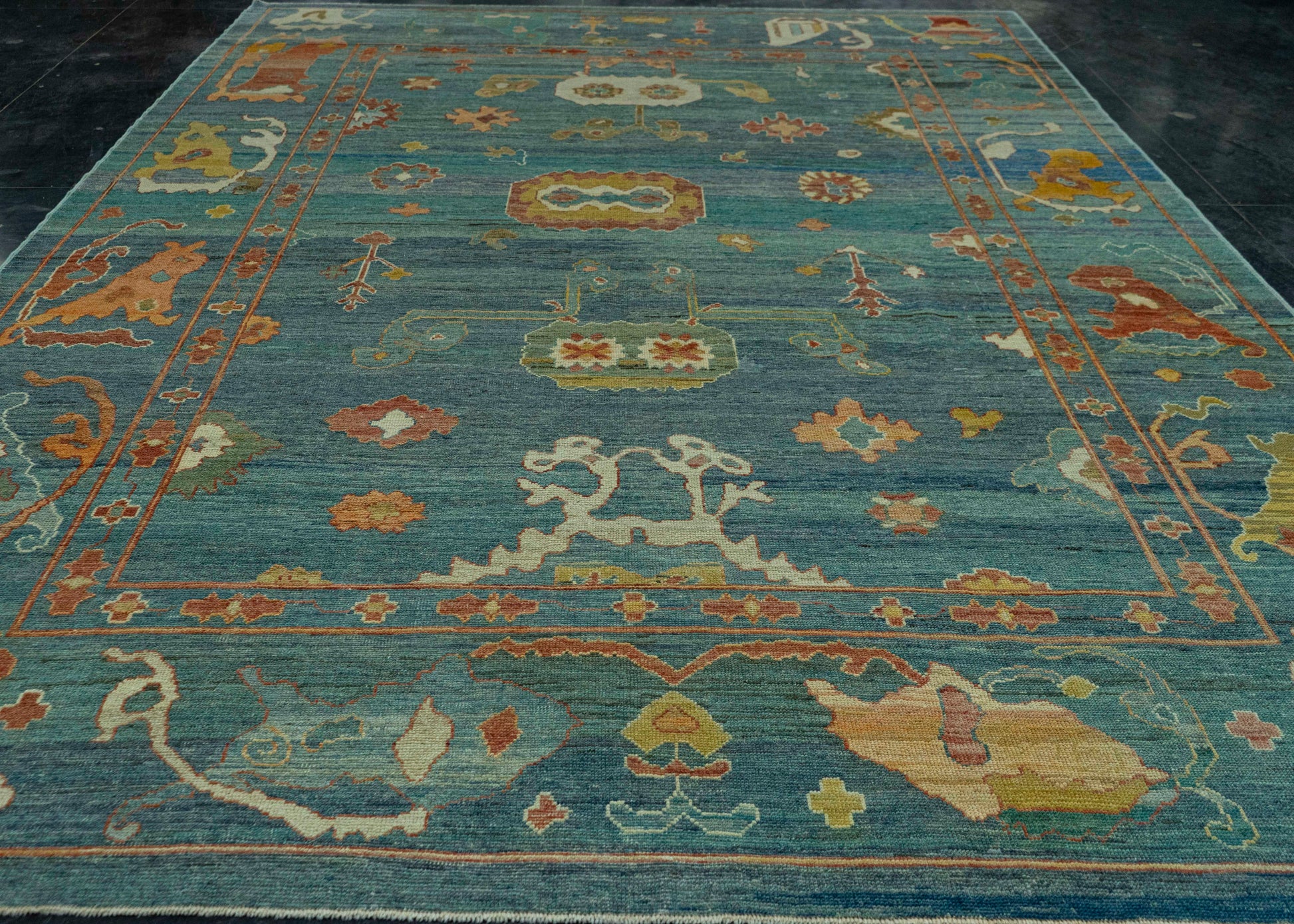 Turkish Oushak Old Wool Rug  10'1" x 13'7" #20004