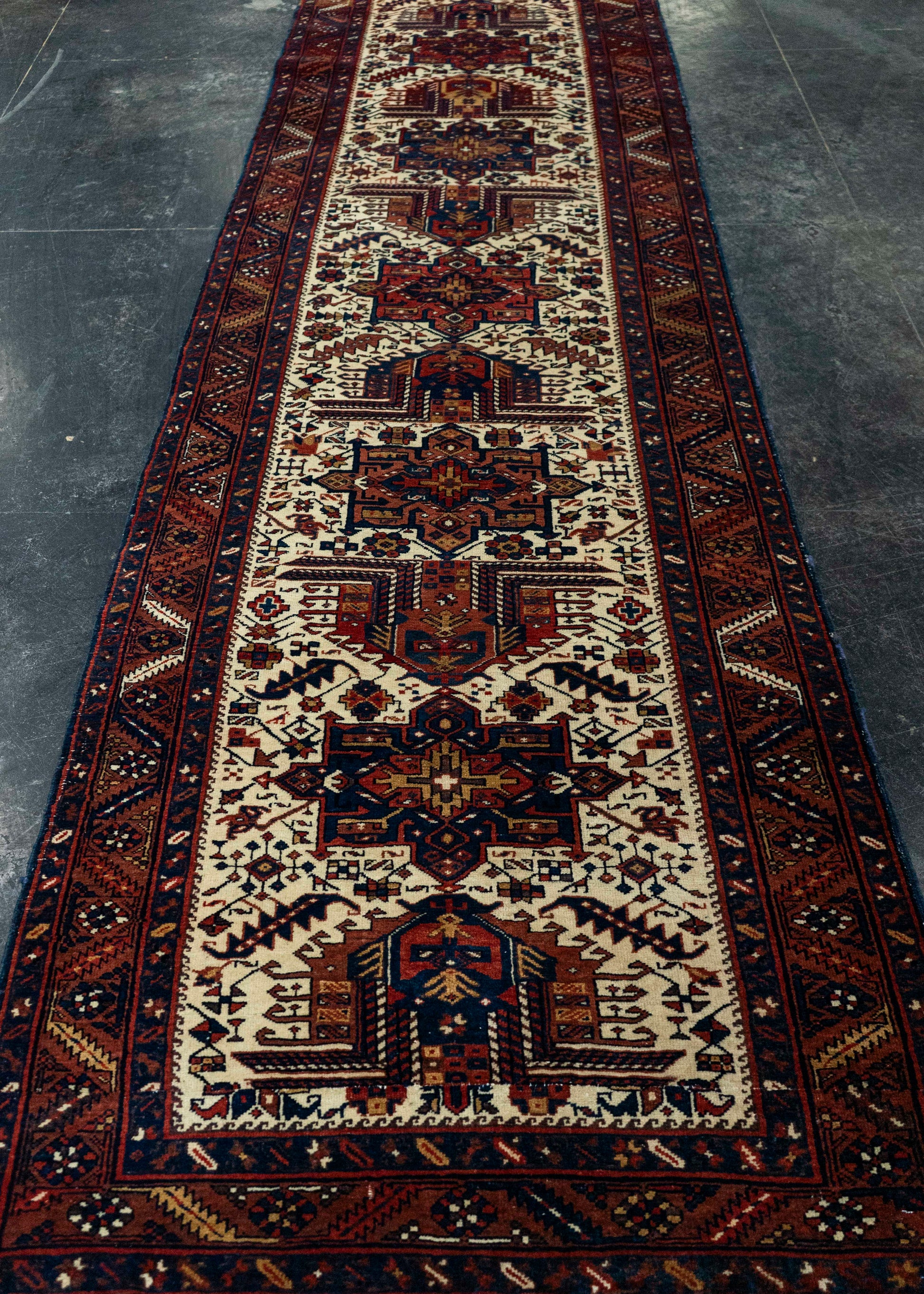 Oriental Handmade Vintage Rug 3'2" x 12'2" #21482